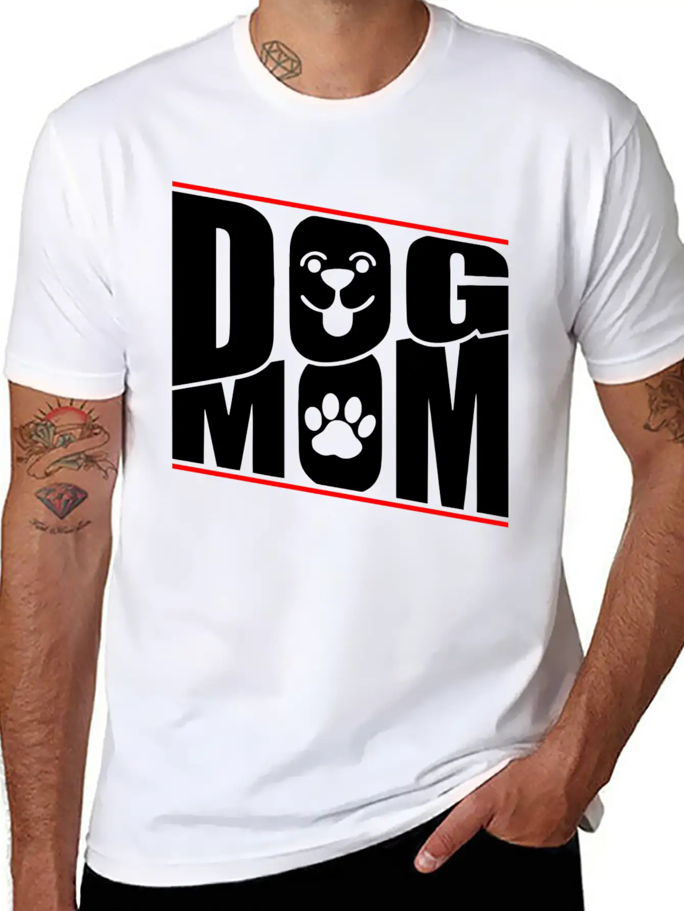 DOG MOM Stylish Everyday T-Shirt – Unisex Basic Cotton Tee