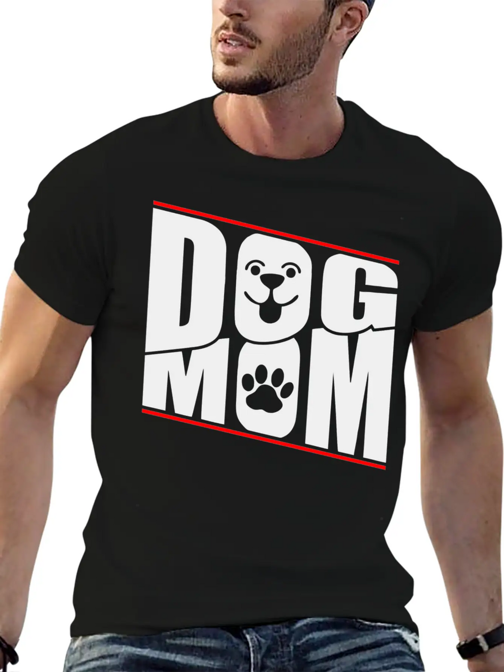 DOG MOM Stylish Everyday T-Shirt – Unisex Basic Cotton Tee