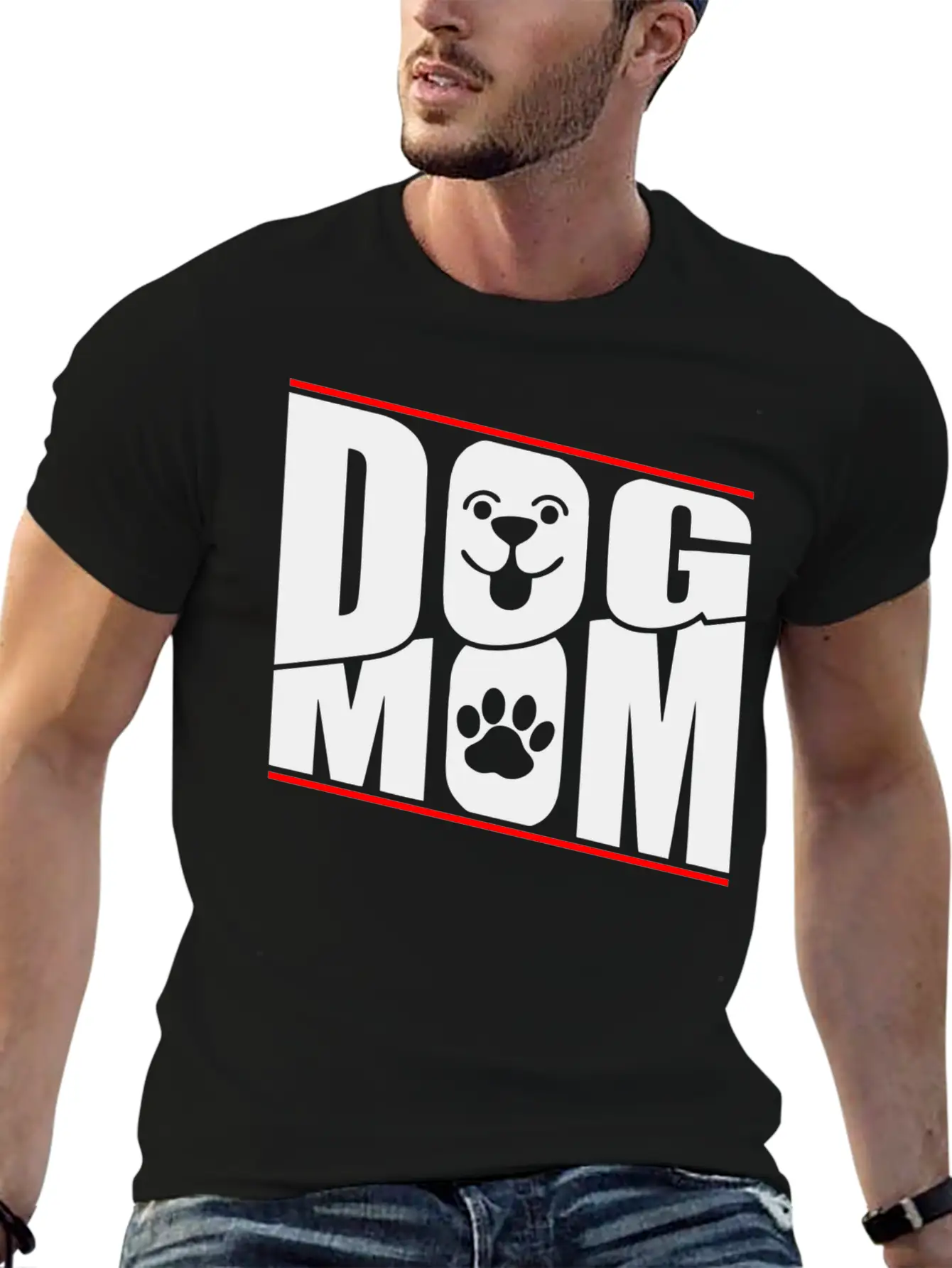 DOG MOM Stylish Everyday T-Shirt – Unisex Basic Cotton Tee
