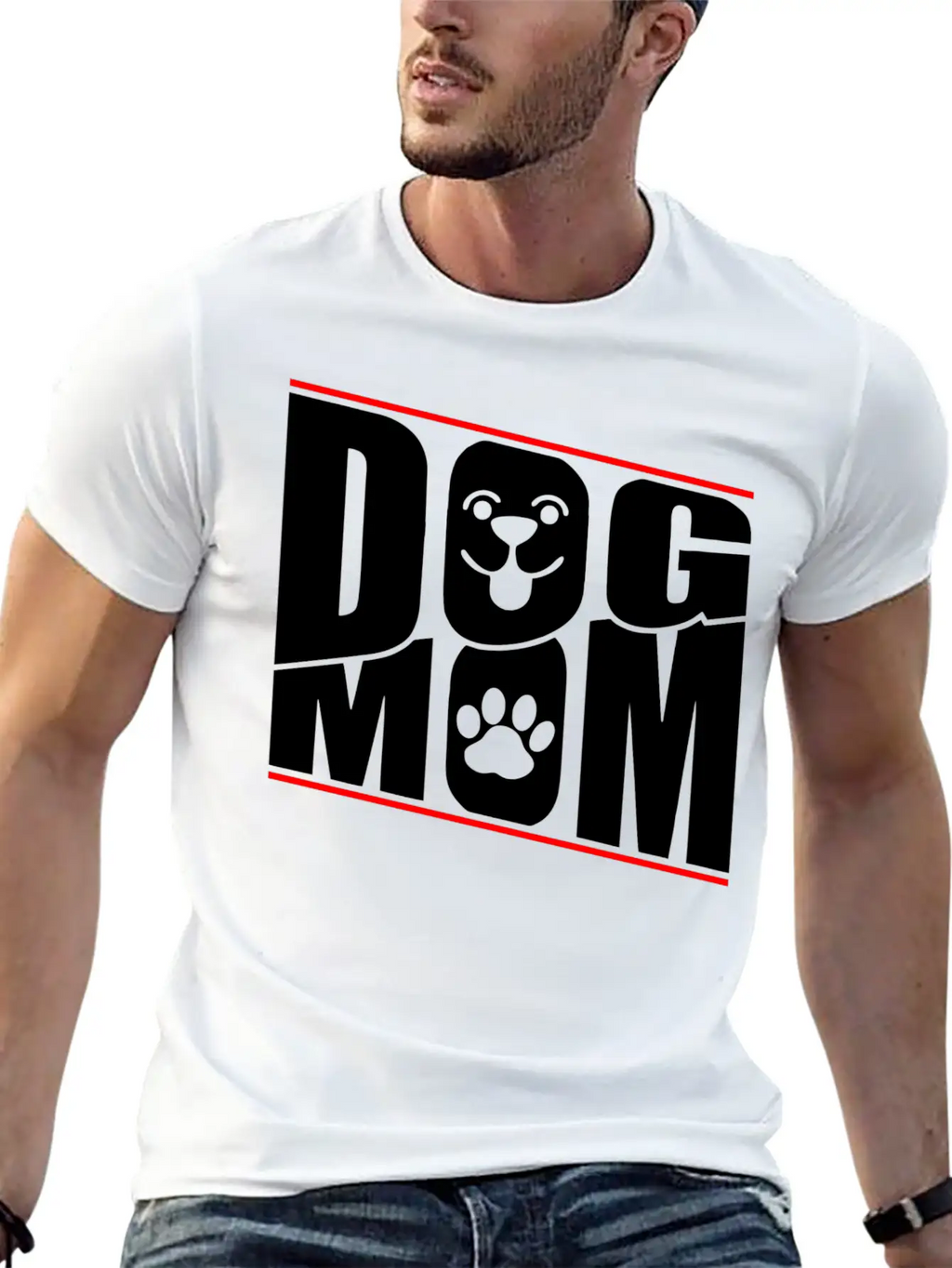 DOG MOM Stylish Everyday T-Shirt – Unisex Basic Cotton Tee