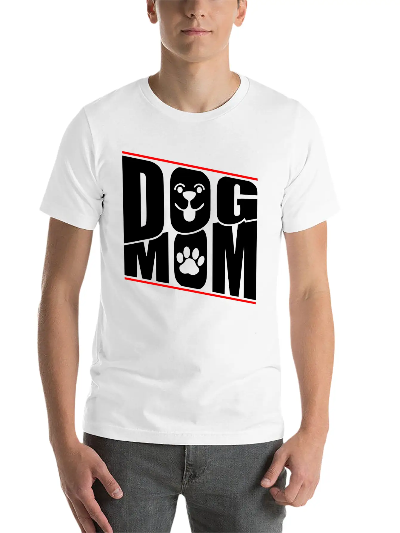 DOG MOM Stylish Everyday T-Shirt – Unisex Basic Cotton Tee