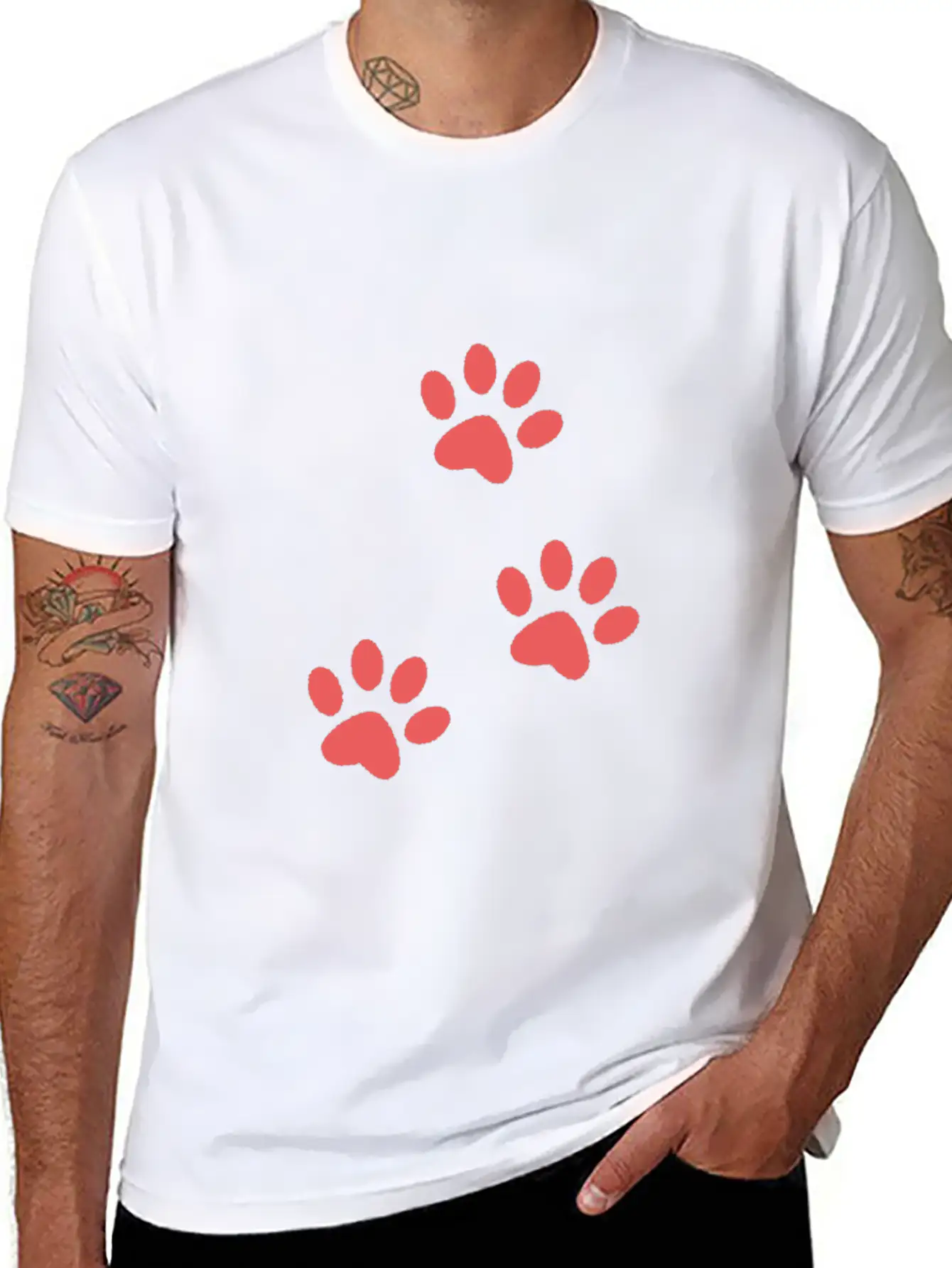 Dog Paw Design For Dog Lover Best Dog Loving Sign Unisex Casual T-Shirt – Clean Design For Daily Comfort