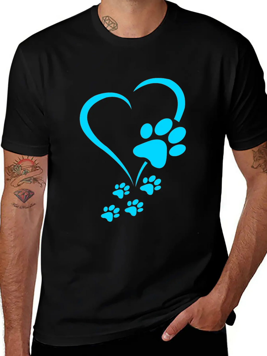 Dog Paw Print Baby Dogs - Dog Paws Hearts Dog Paw Breathable Soft Cotton T-Shirt – Timeless Casual Look
