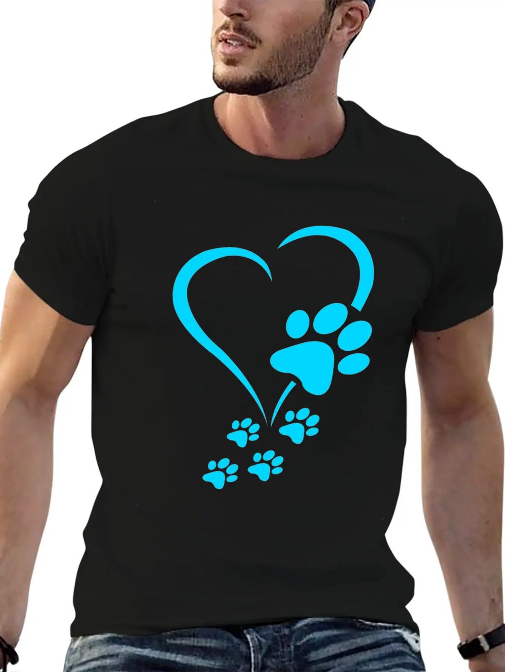 Dog Paw Print Baby Dogs - Dog Paws Hearts Dog Paw Breathable Soft Cotton T-Shirt – Timeless Casual Look