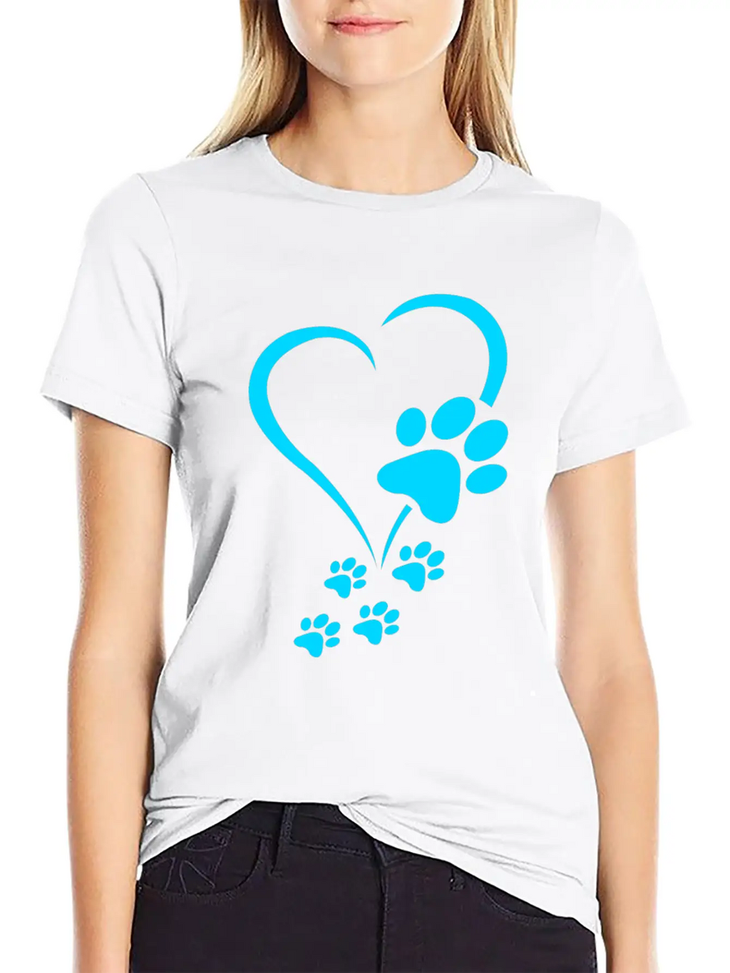 Dog Paw Print Baby Dogs - Dog Paws Hearts Dog Paw Breathable Soft Cotton T-Shirt – Timeless Casual Look