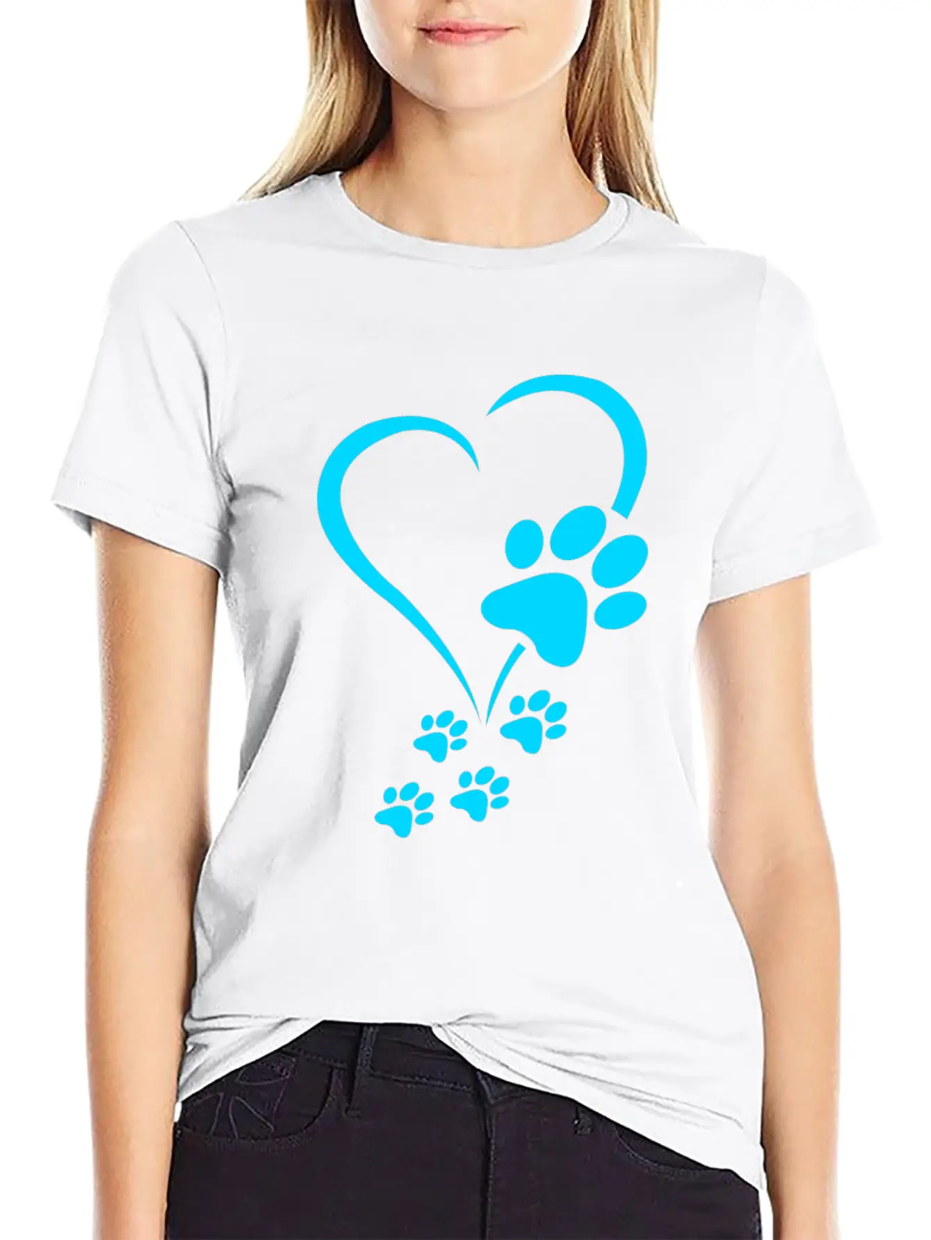 Dog Paw Print Baby Dogs - Dog Paws Hearts Dog Paw Breathable Soft Cotton T-Shirt – Timeless Casual Look