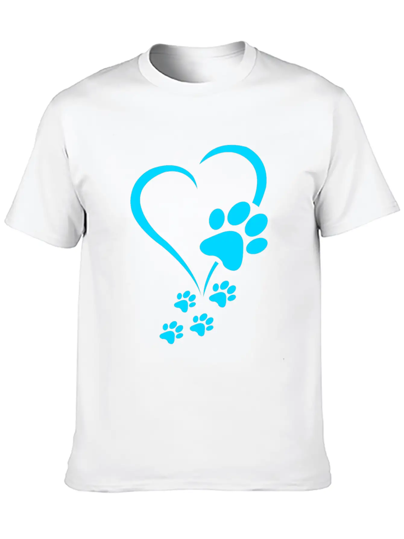 Dog Paw Print Baby Dogs - Dog Paws Hearts Dog Paw Breathable Soft Cotton T-Shirt – Timeless Casual Look