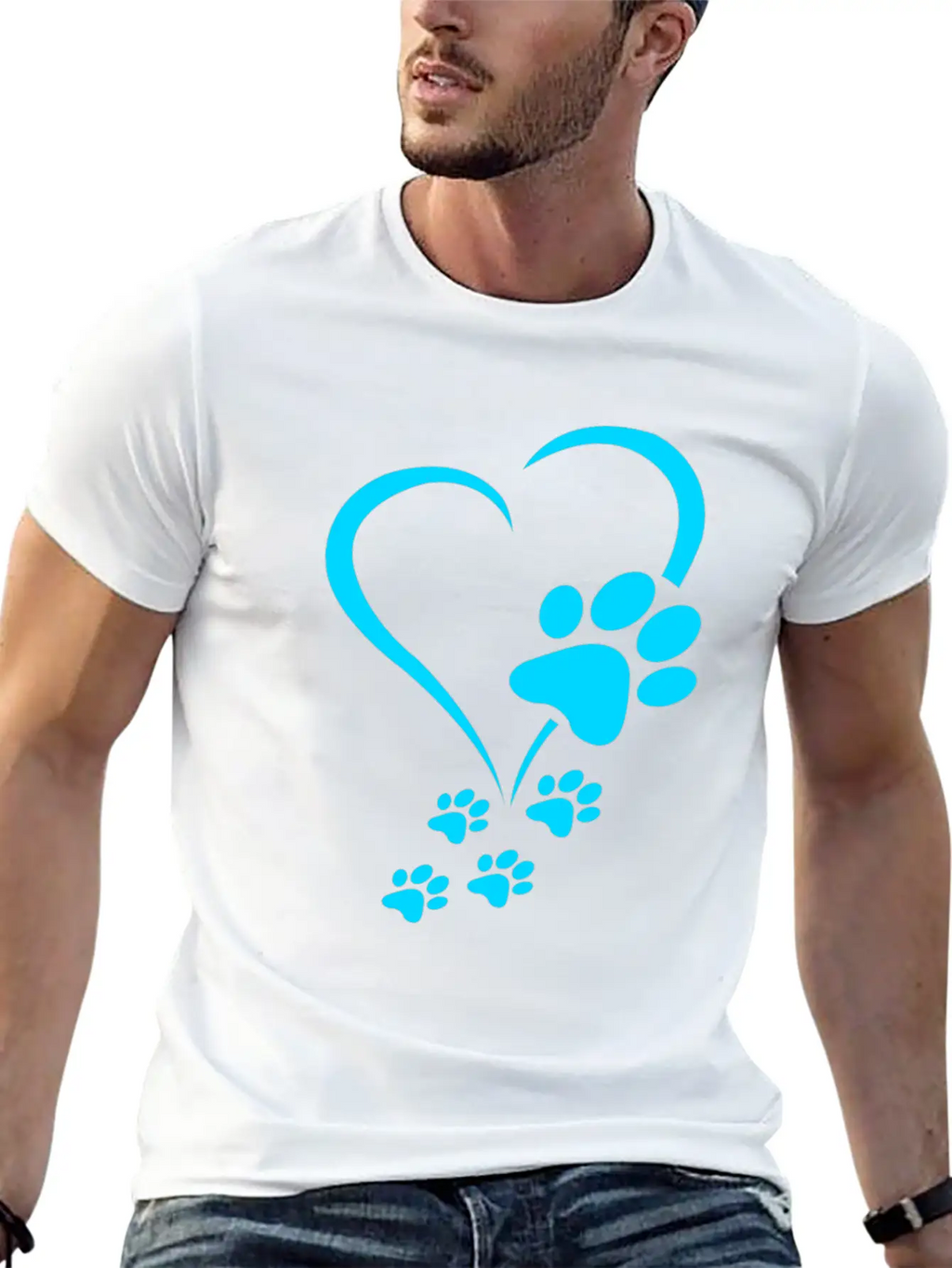 Dog Paw Print Baby Dogs - Dog Paws Hearts Dog Paw Breathable Soft Cotton T-Shirt – Timeless Casual Look