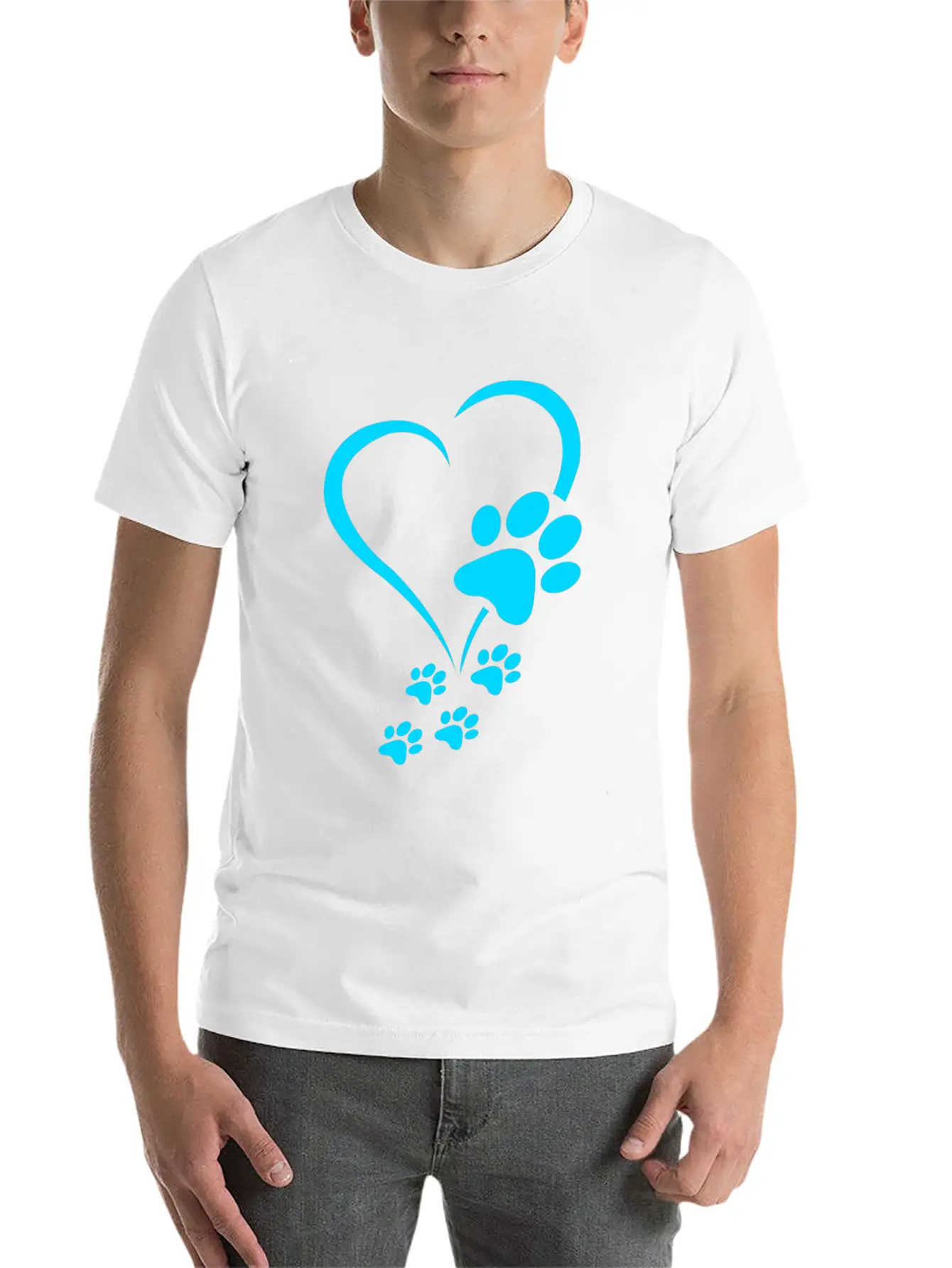 Dog Paw Print Baby Dogs - Dog Paws Hearts Dog Paw Breathable Soft Cotton T-Shirt – Timeless Casual Look