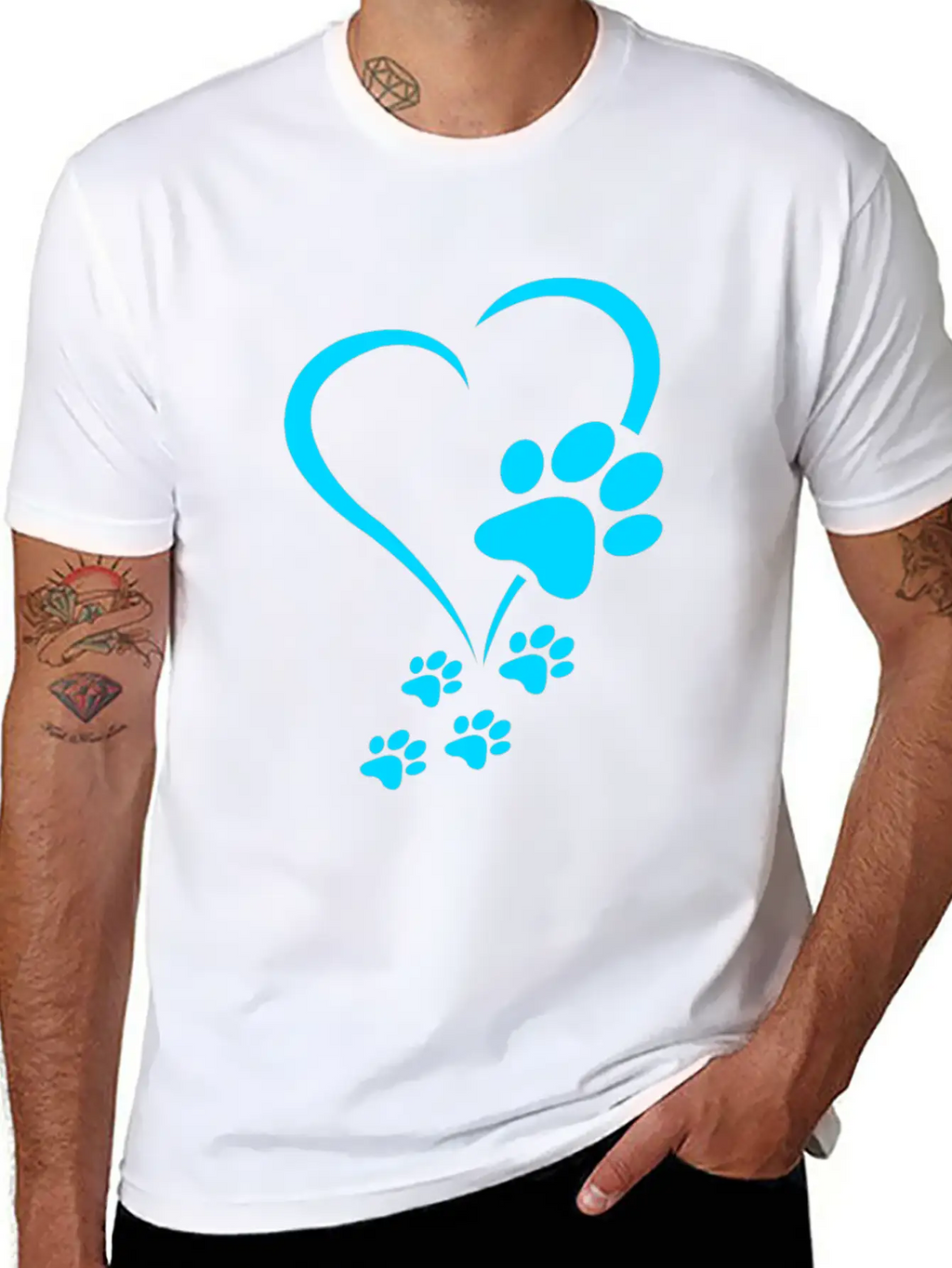 Dog Paw Print Baby Dogs - Dog Paws Hearts Dog Paw Breathable Soft Cotton T-Shirt – Timeless Casual Look