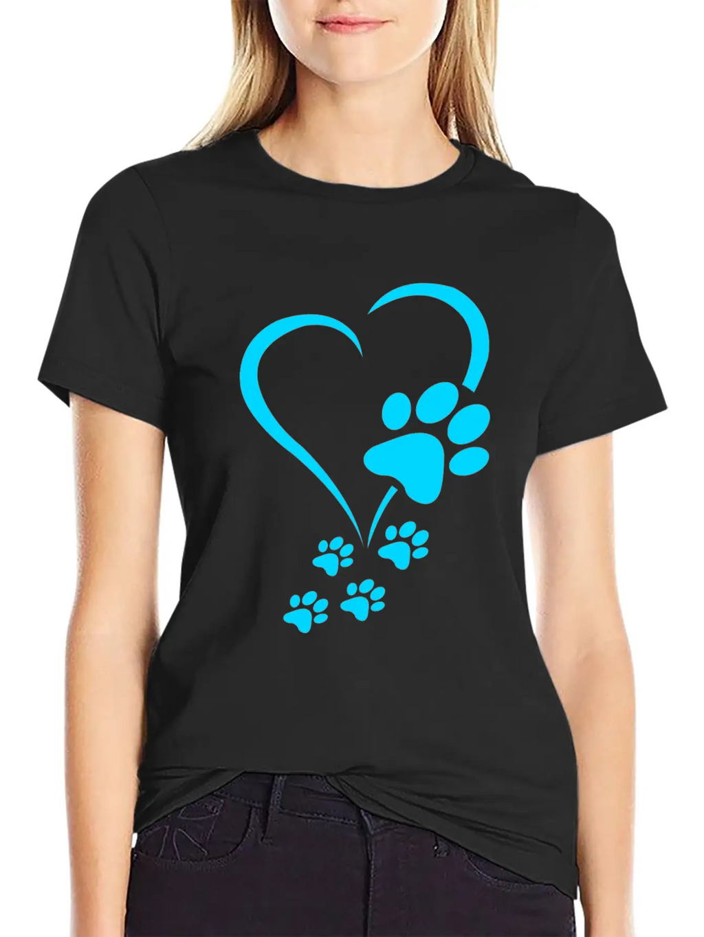 Dog Paw Print Baby Dogs - Dog Paws Hearts Dog Paw Breathable Soft Cotton T-Shirt – Timeless Casual Look