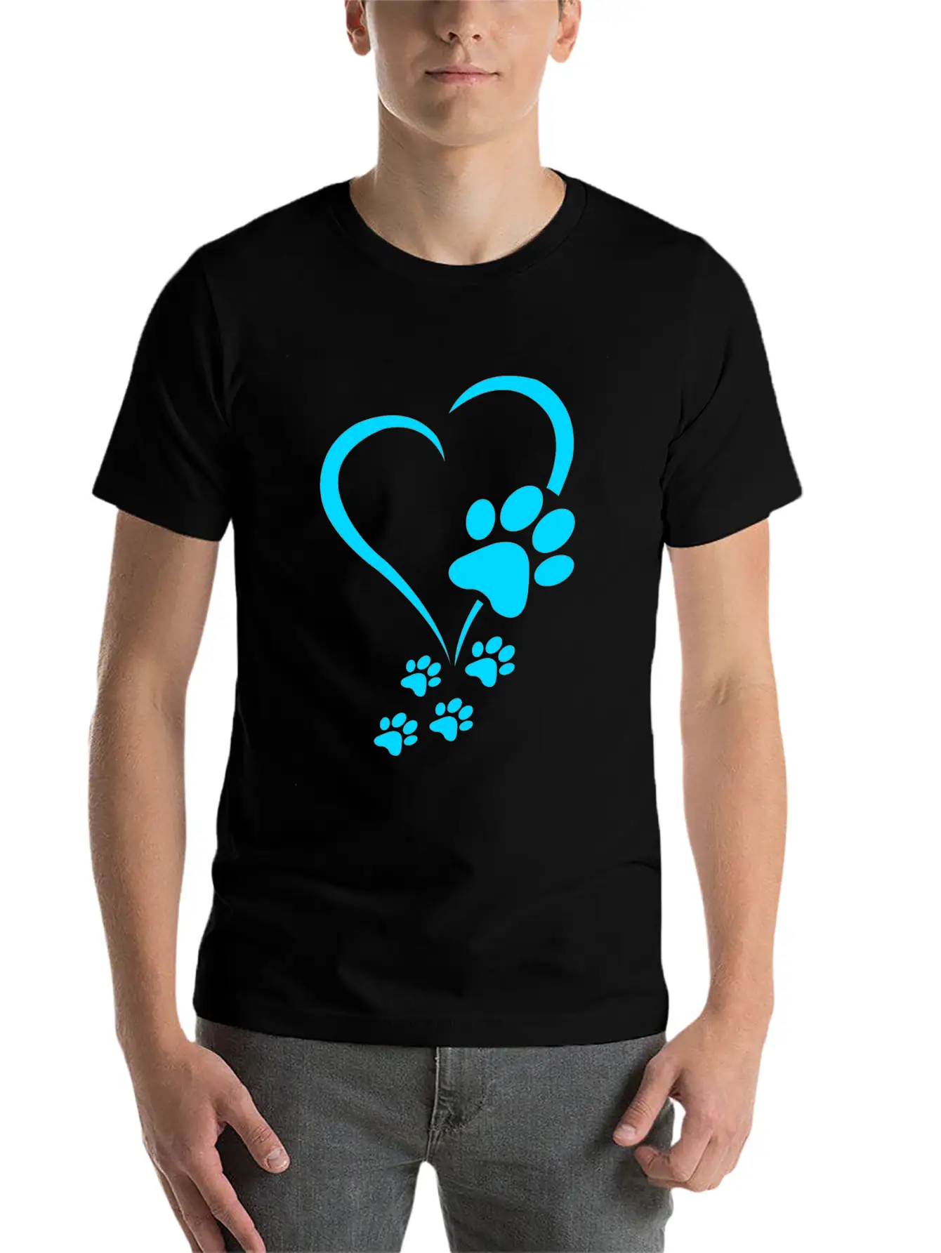 Dog Paw Print Baby Dogs - Dog Paws Hearts Dog Paw Breathable Soft Cotton T-Shirt – Timeless Casual Look