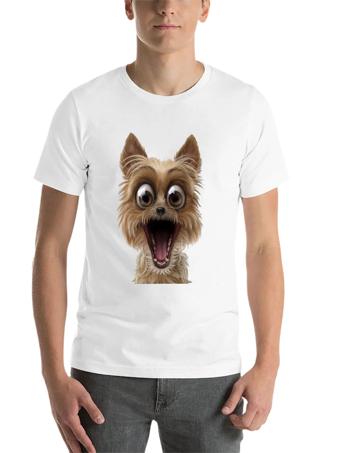 Dog Puppy Pet Surprise Timeless Short Sleeve Tee – Comfy And Minimalist Design