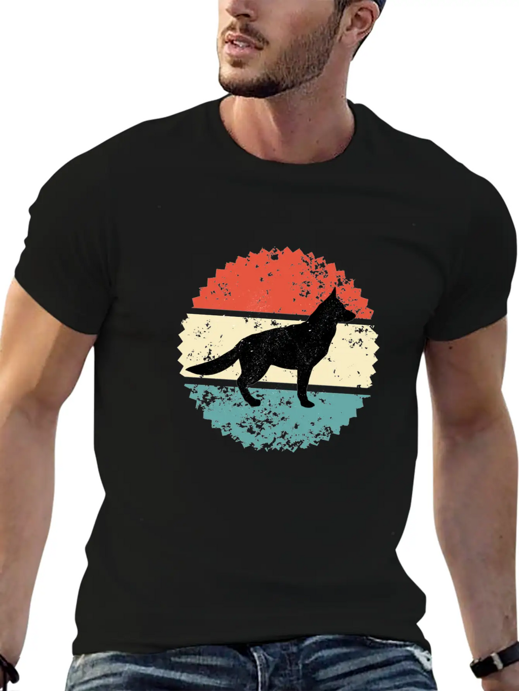 Dog Retro Style Classic Cotton Tee – Unisex Comfort For Any Season