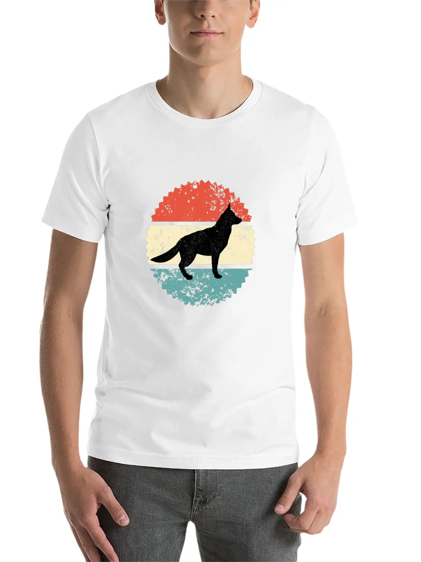 Dog Retro Style Classic Cotton Tee – Unisex Comfort For Any Season