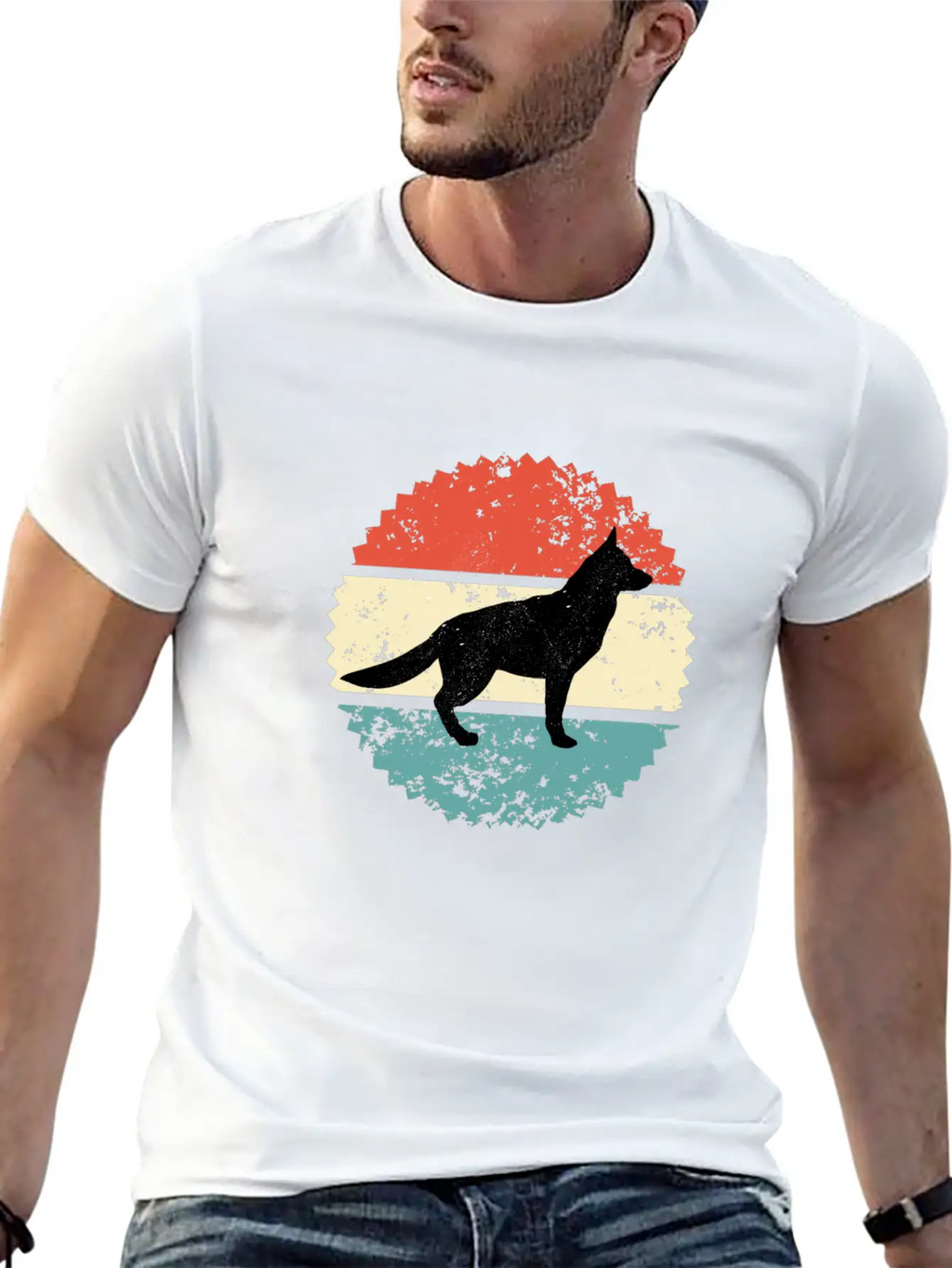 Dog Retro Style Classic Cotton Tee – Unisex Comfort For Any Season