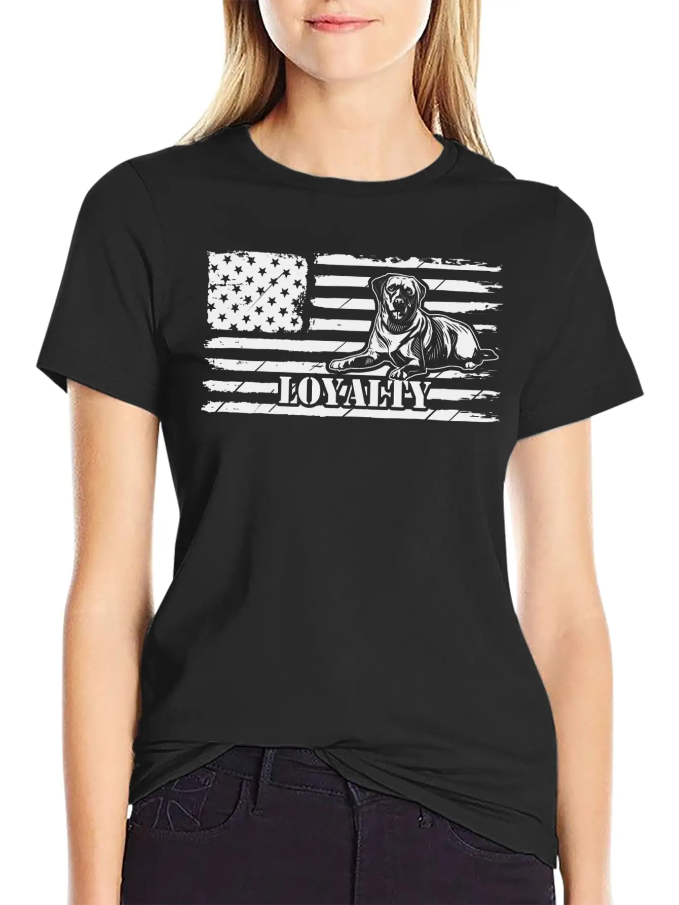 Dog US Flag Loyalty American Flag Independence Day Classic Cotton Tee – Unisex Comfort For Any Season