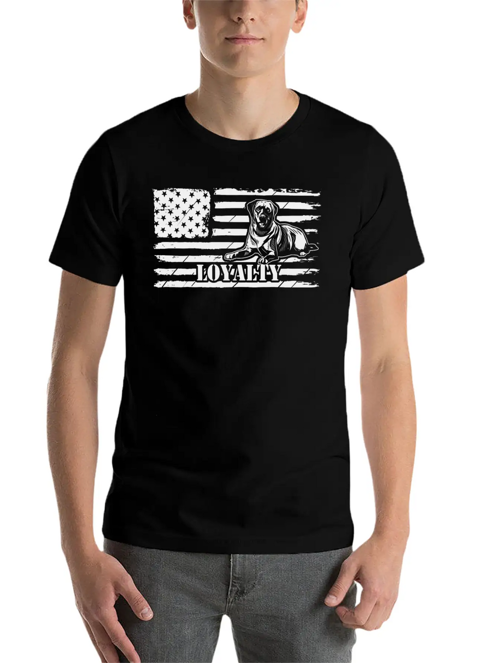 Dog US Flag Loyalty American Flag Independence Day Classic Cotton Tee – Unisex Comfort For Any Season