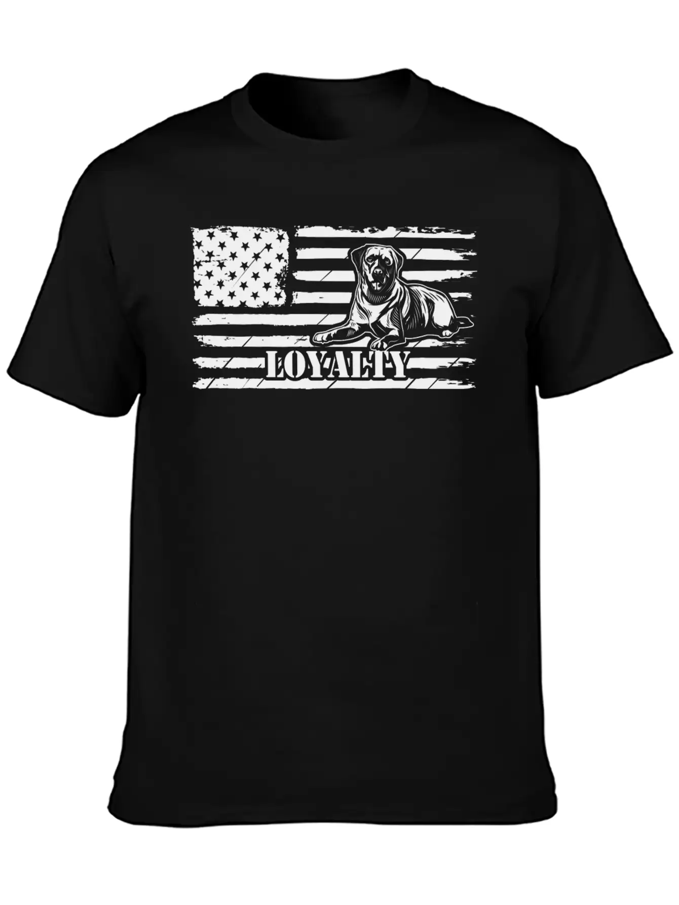 Dog US Flag Loyalty American Flag Independence Day Classic Cotton Tee – Unisex Comfort For Any Season