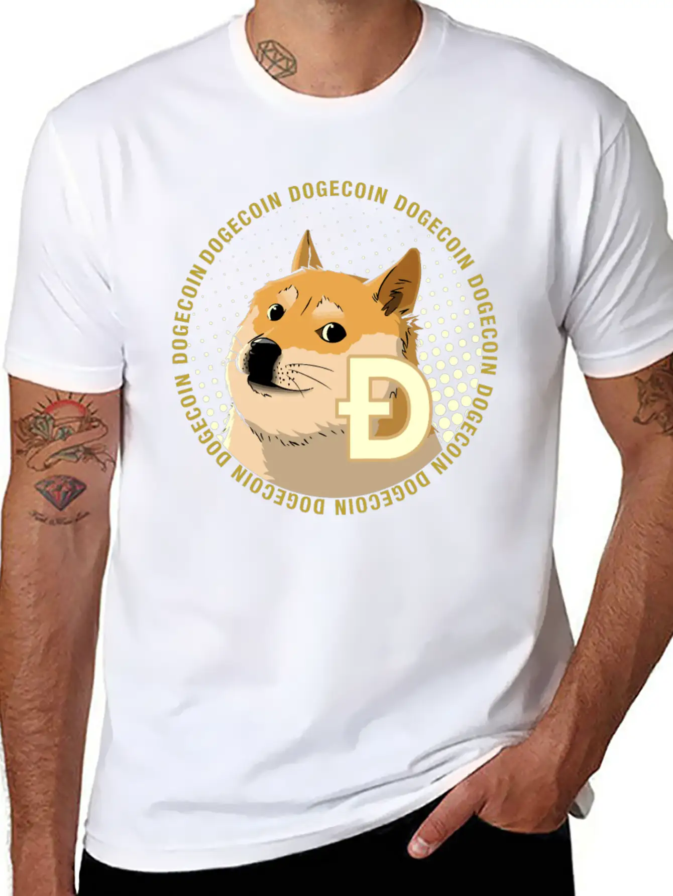 Dogecoin Cryptocurrency HODL Shiba Basic Graphic T-Shirt – Daily Comfort In Soft Cotton
