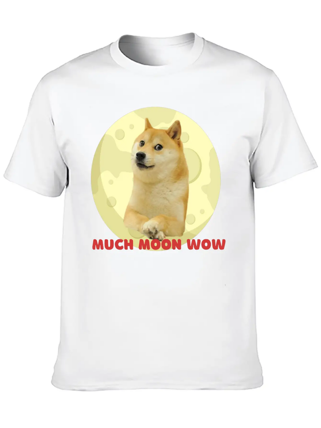 DogeCoin Much Moon Wow Relaxed Everyday Tee – Lightweight And Durable Cotton