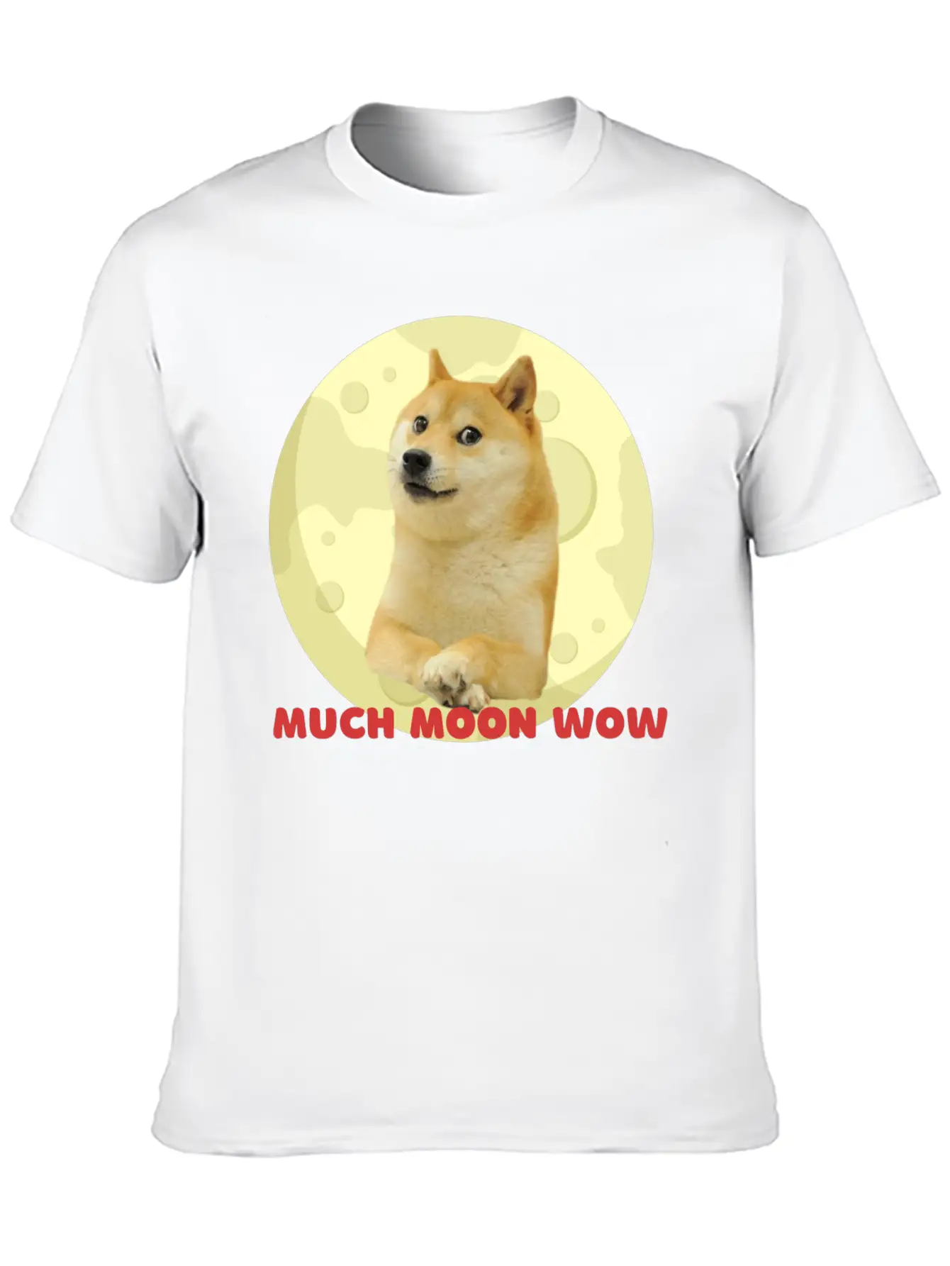 DogeCoin Much Moon Wow Relaxed Everyday Tee – Lightweight And Durable Cotton