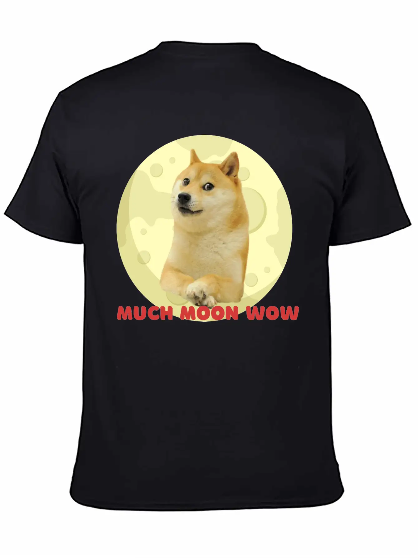 DogeCoin Much Moon Wow Relaxed Everyday Tee – Lightweight And Durable Cotton