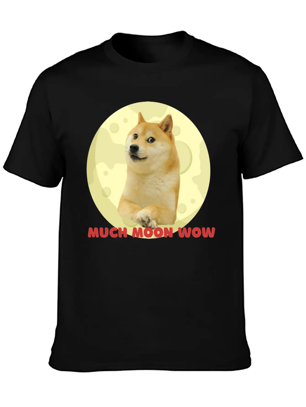 DogeCoin Much Moon Wow Relaxed Everyday Tee – Lightweight And Durable Cotton
