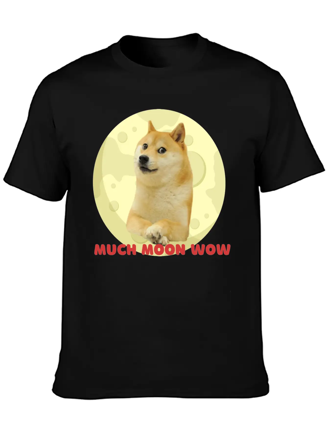 DogeCoin Much Moon Wow Relaxed Everyday Tee – Lightweight And Durable Cotton