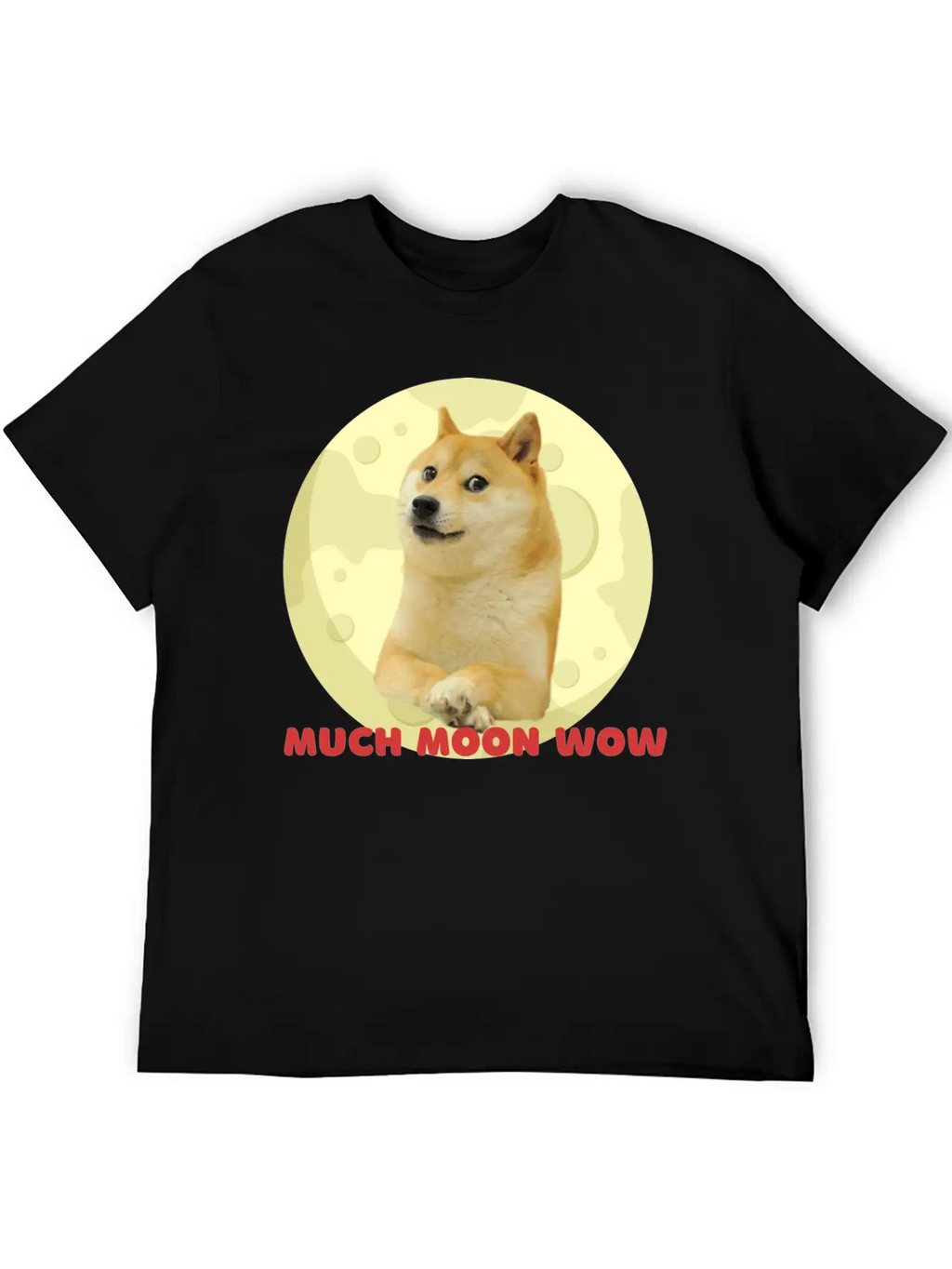 DogeCoin Much Moon Wow Relaxed Everyday Tee – Lightweight And Durable Cotton