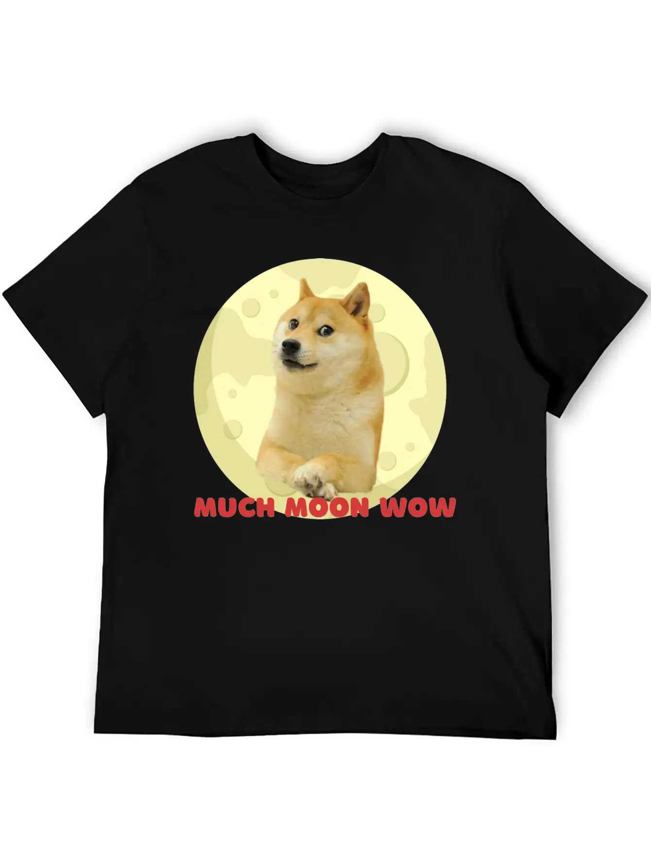 DogeCoin Much Moon Wow Relaxed Everyday Tee – Lightweight And Durable Cotton