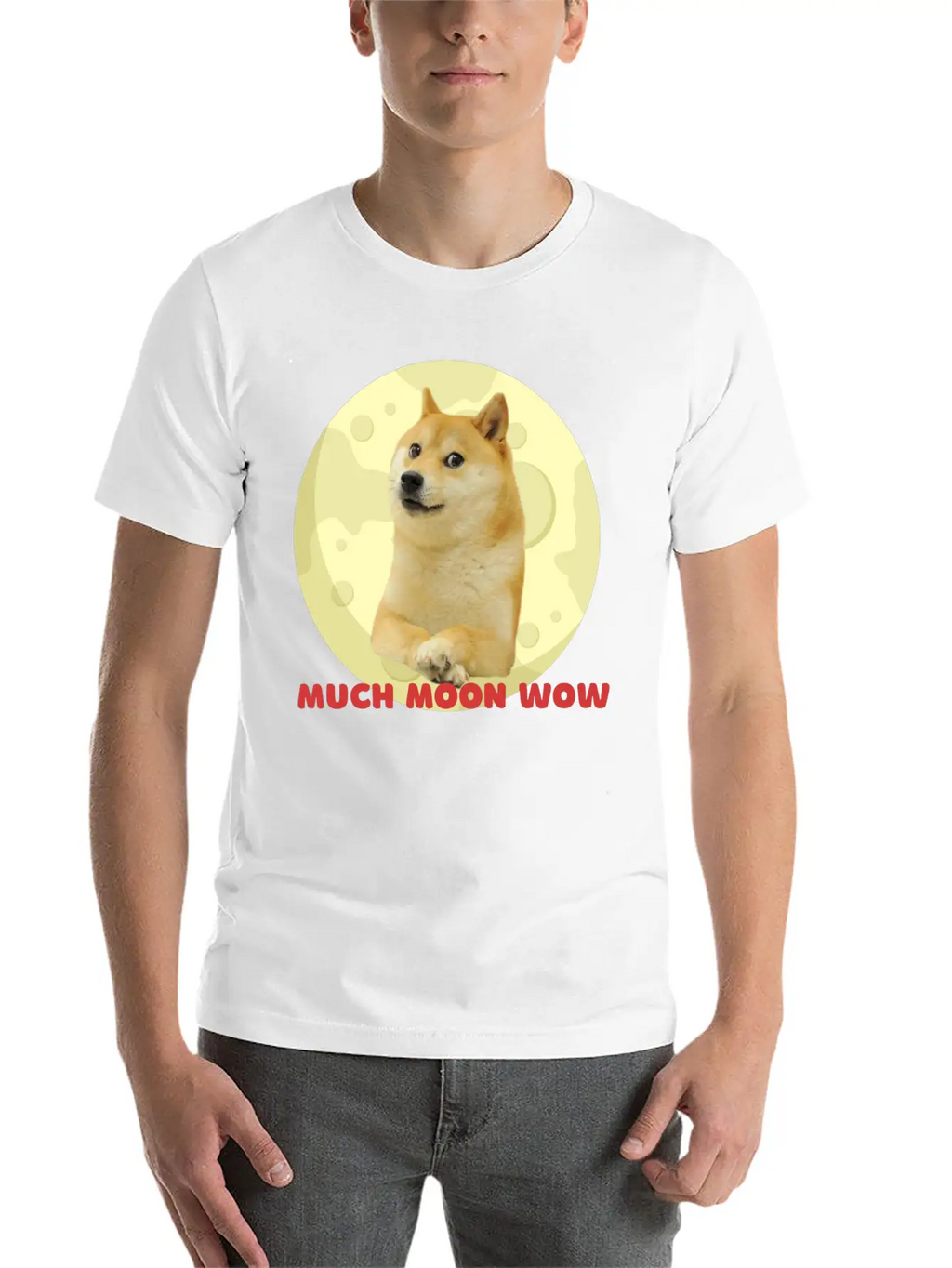DogeCoin Much Moon Wow Relaxed Everyday Tee – Lightweight And Durable Cotton