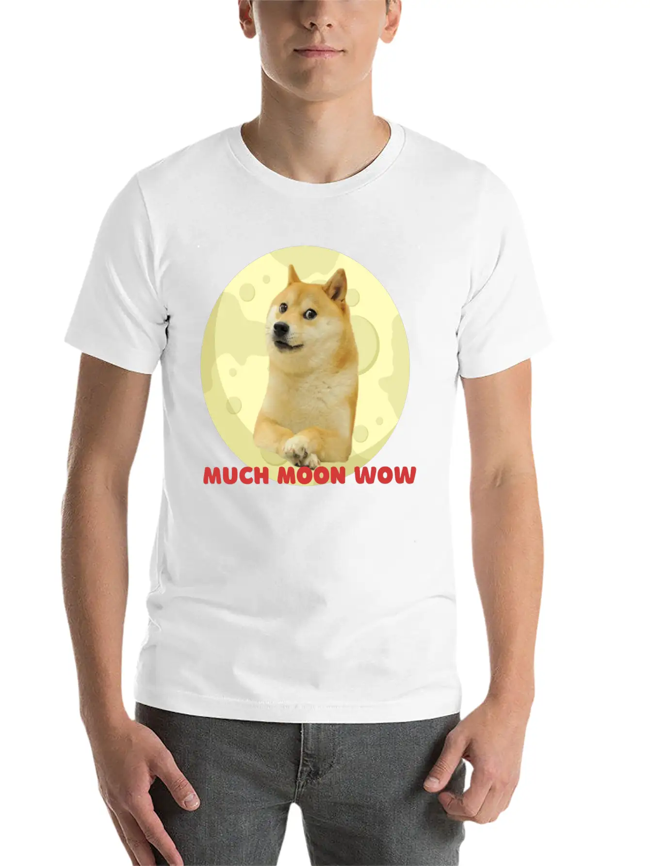 DogeCoin Much Moon Wow Relaxed Everyday Tee – Lightweight And Durable Cotton