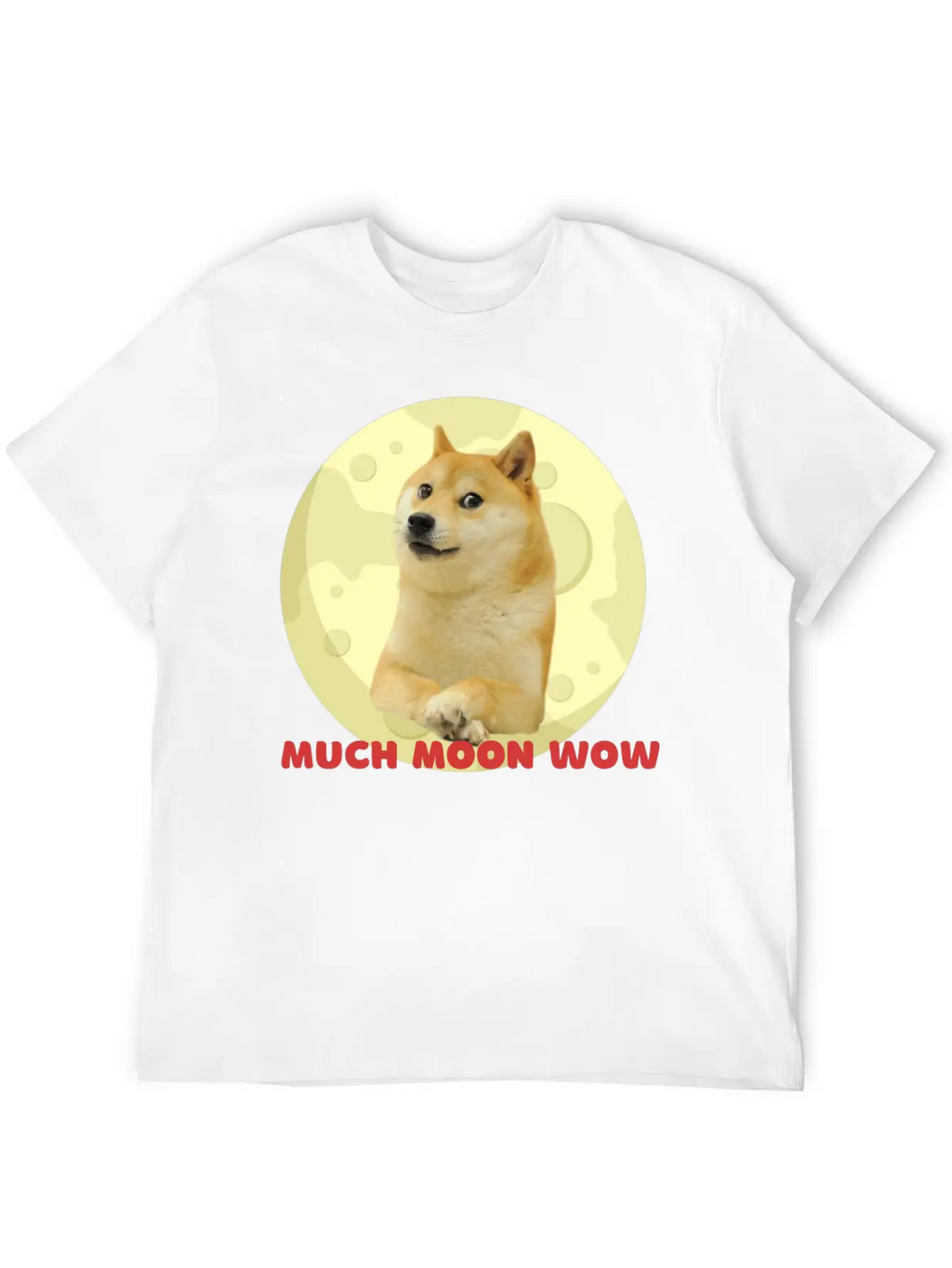 DogeCoin Much Moon Wow Relaxed Everyday Tee – Lightweight And Durable Cotton