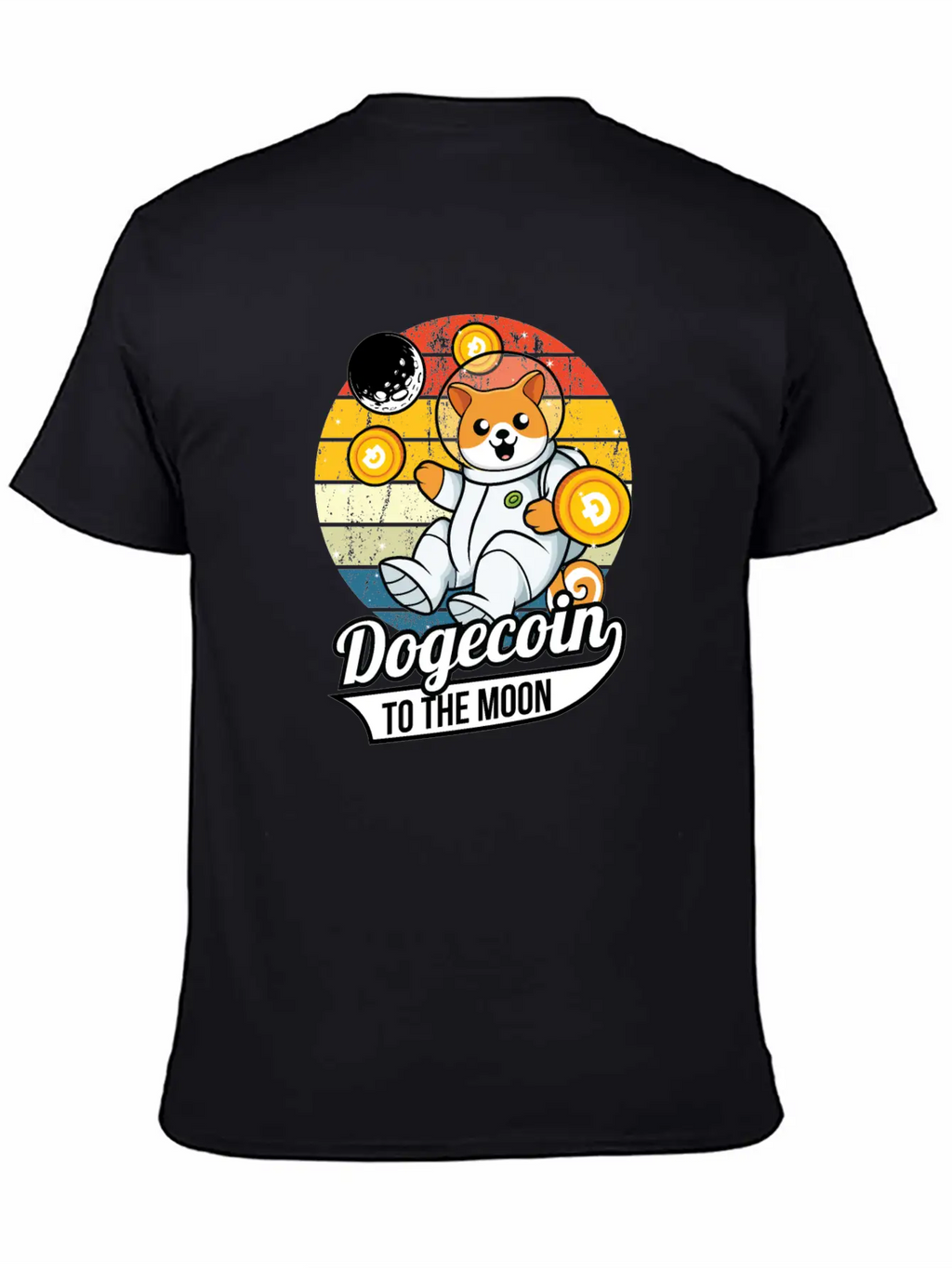 Dogecoin To The Moon Stylish Everyday T-Shirt – Unisex Basic Cotton Tee