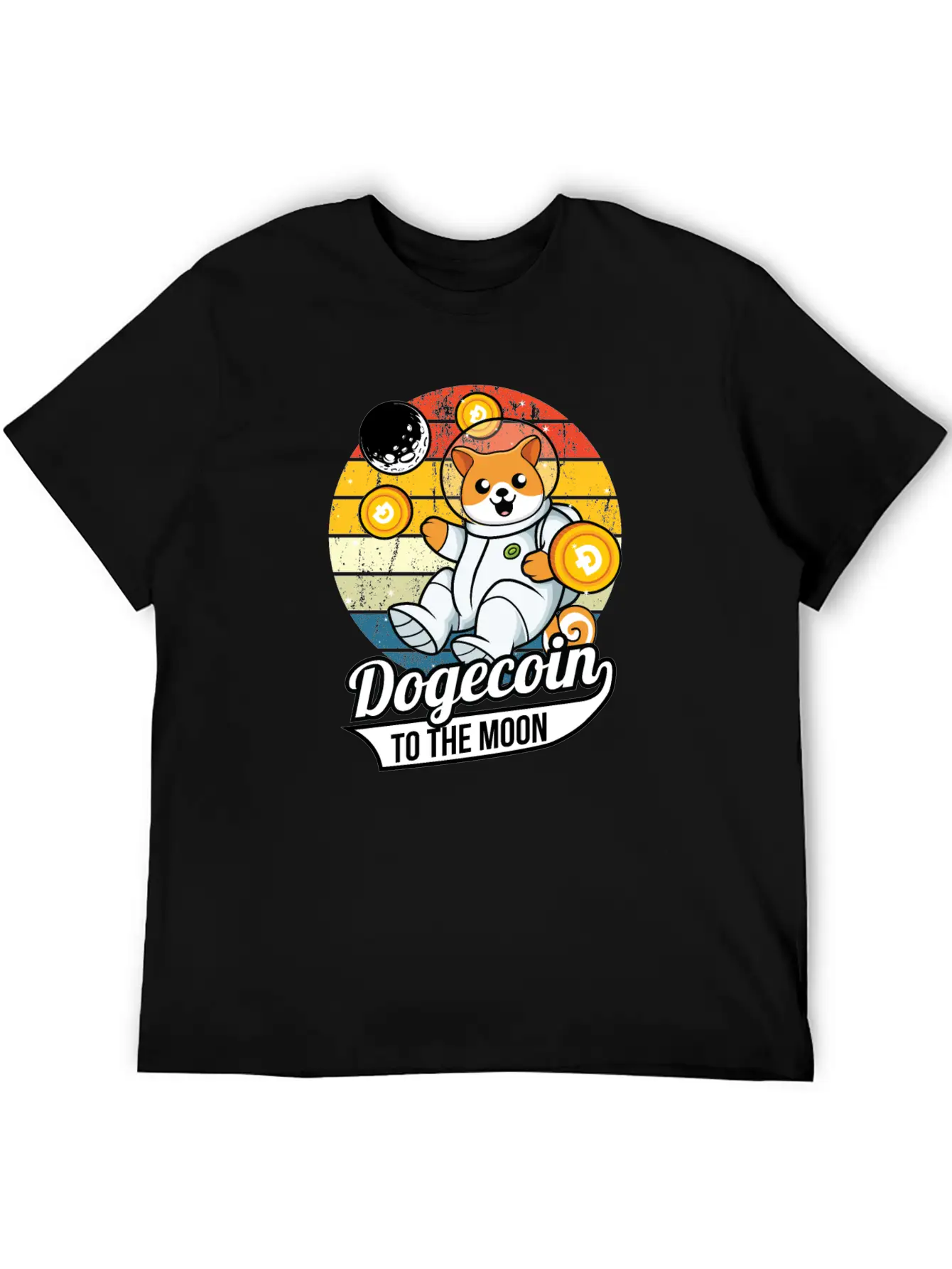 Dogecoin To The Moon Stylish Everyday T-Shirt – Unisex Basic Cotton Tee