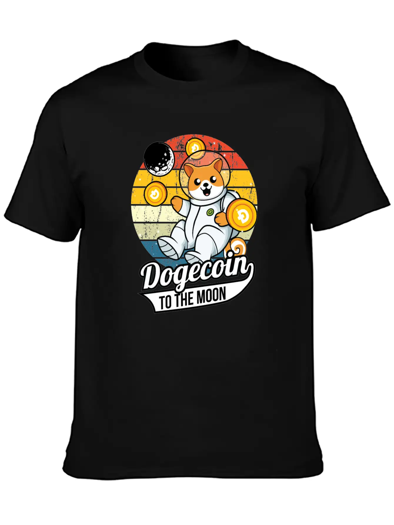 Dogecoin To The Moon Stylish Everyday T-Shirt – Unisex Basic Cotton Tee