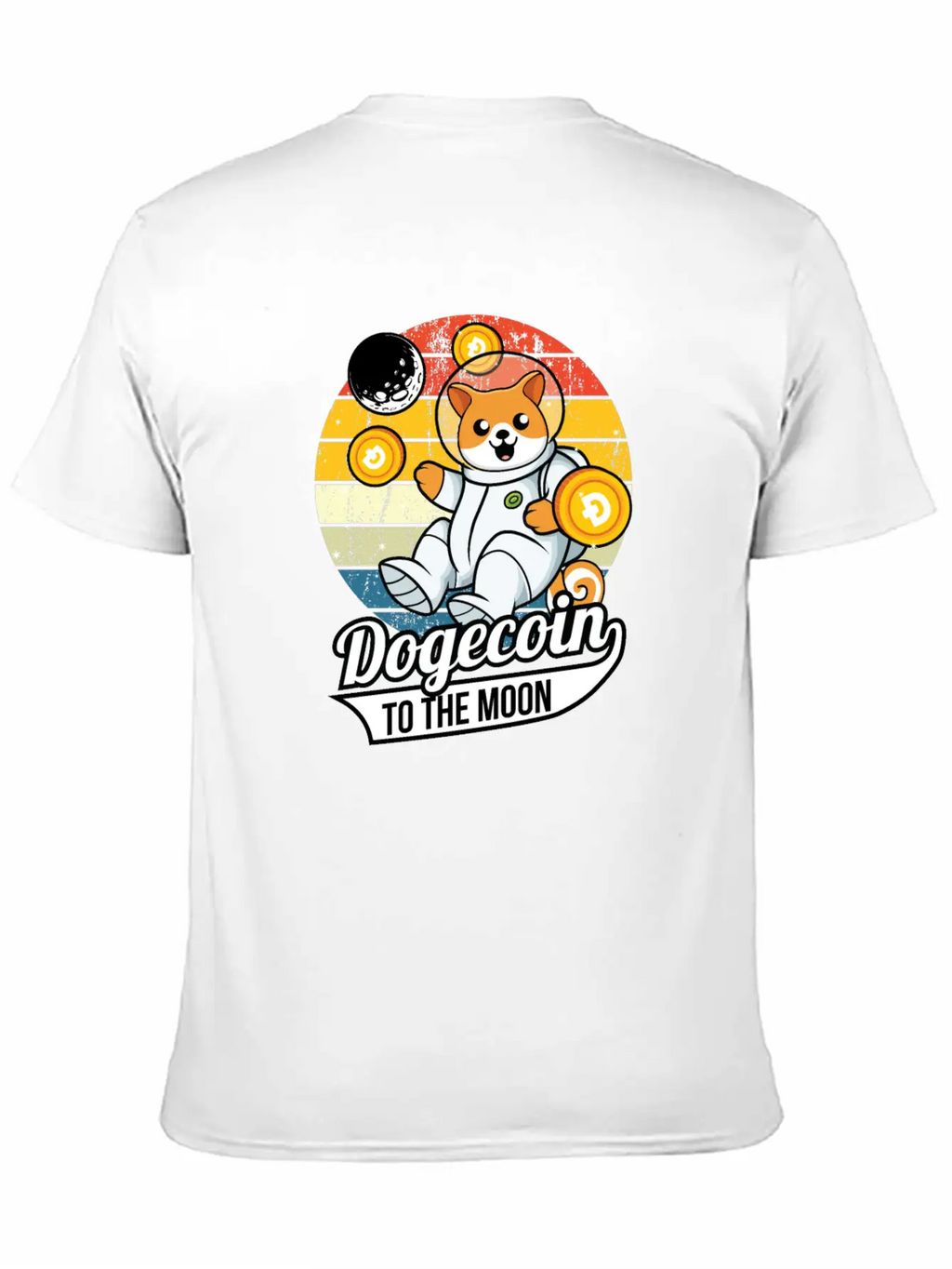 Dogecoin To The Moon Stylish Everyday T-Shirt – Unisex Basic Cotton Tee