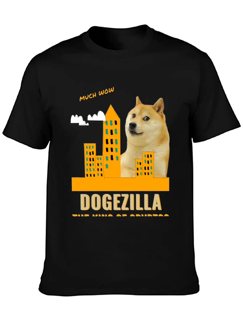 Dogezilla King Of Cryptos - Funny Dogecoin, Doge Breathable Soft Cotton T-Shirt – Timeless Casual Look