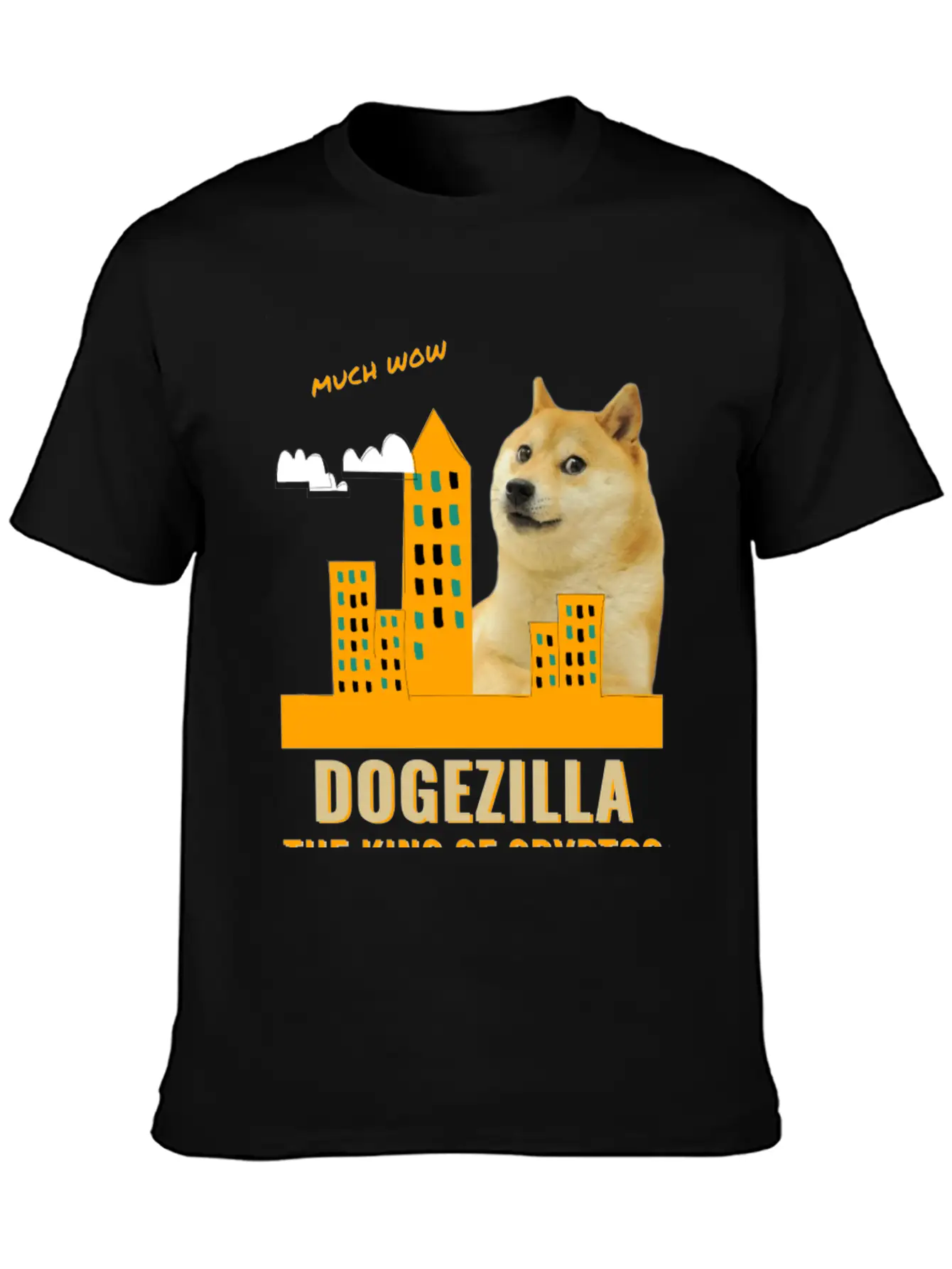 Dogezilla King Of Cryptos - Funny Dogecoin, Doge Breathable Soft Cotton T-Shirt – Timeless Casual Look
