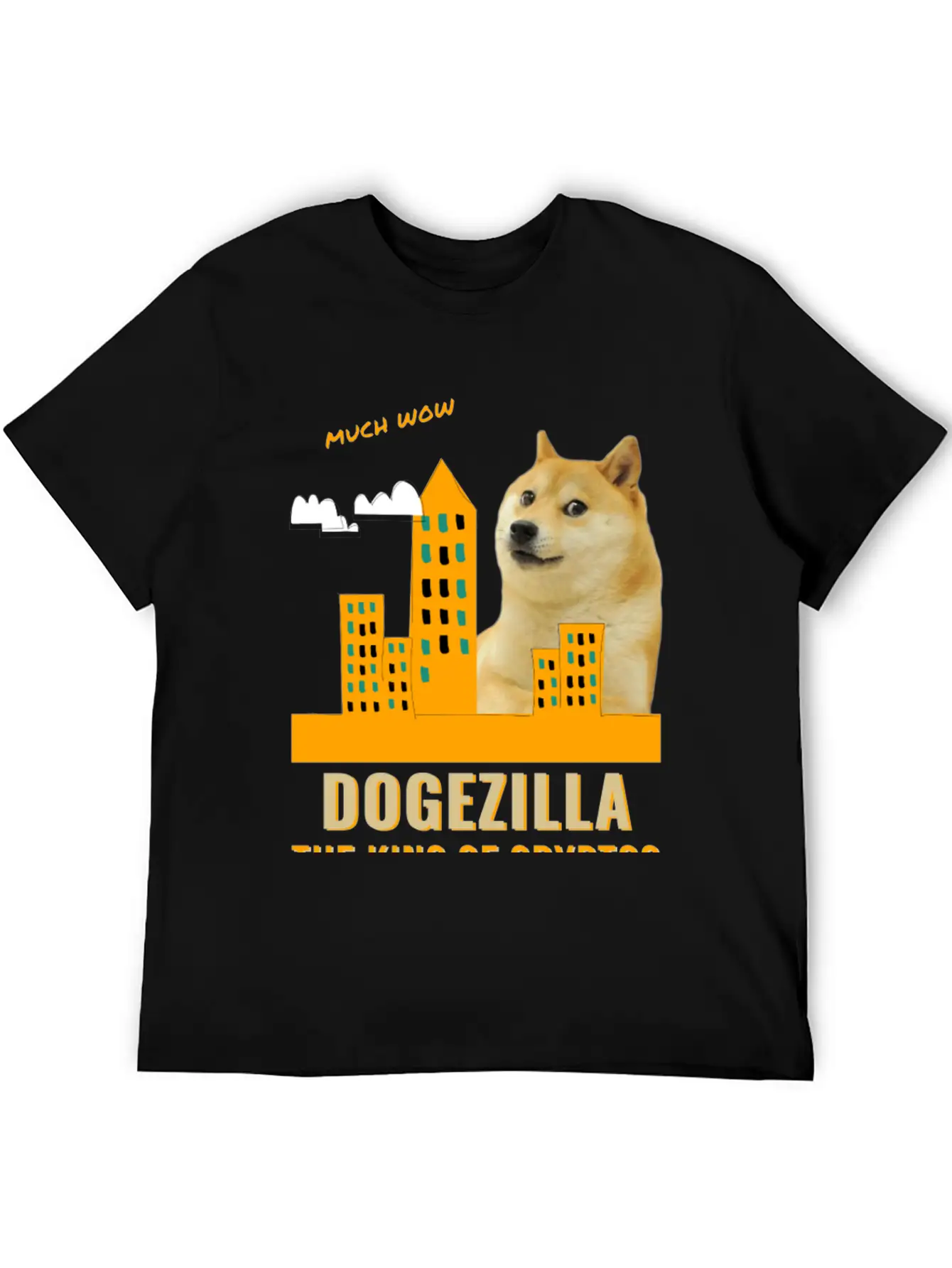 Dogezilla King Of Cryptos - Funny Dogecoin, Doge Breathable Soft Cotton T-Shirt – Timeless Casual Look