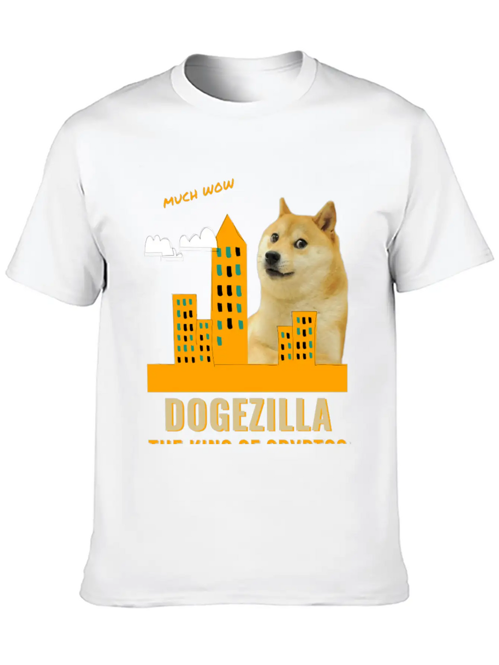 Dogezilla King Of Cryptos - Funny Dogecoin, Doge Breathable Soft Cotton T-Shirt – Timeless Casual Look