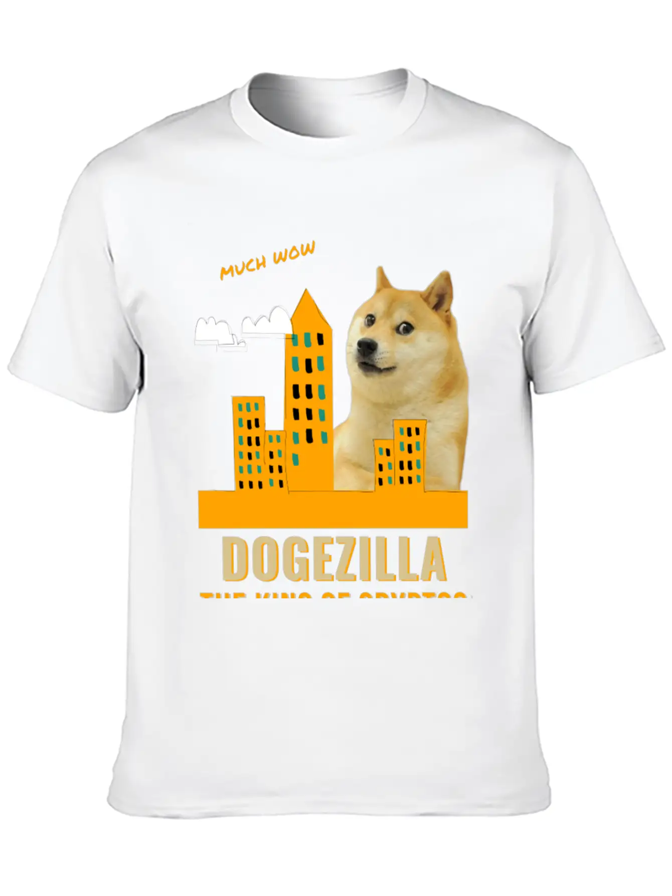 Dogezilla King Of Cryptos - Funny Dogecoin, Doge Breathable Soft Cotton T-Shirt – Timeless Casual Look