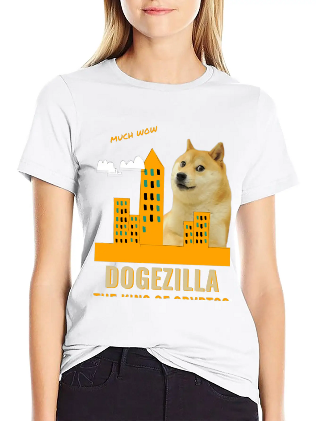 Dogezilla King Of Cryptos - Funny Dogecoin, Doge Breathable Soft Cotton T-Shirt – Timeless Casual Look