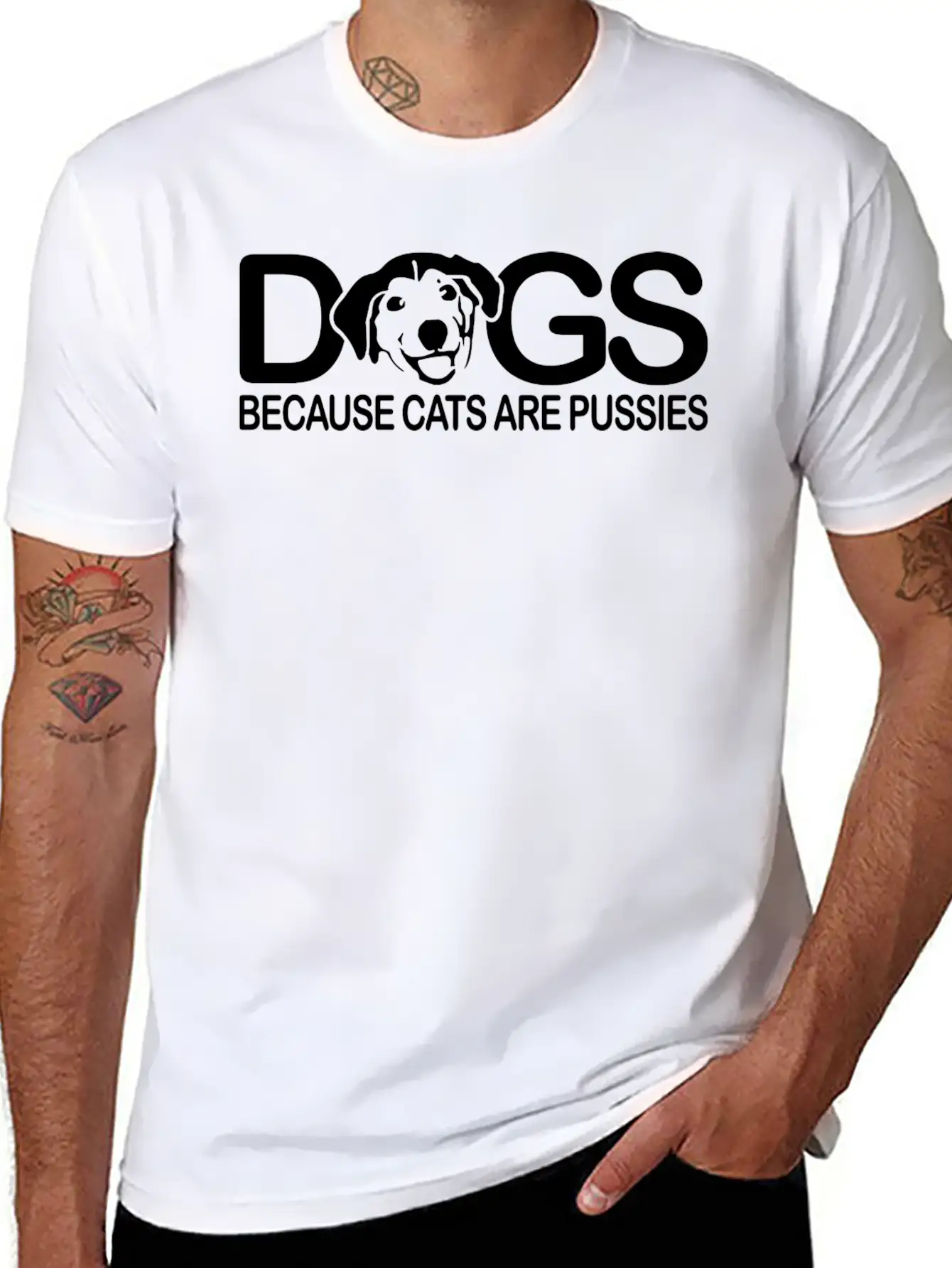 Dogs Because Cats Are Pussies Dog Lover Classic Cotton Tee – Unisex Comfort For Any Season