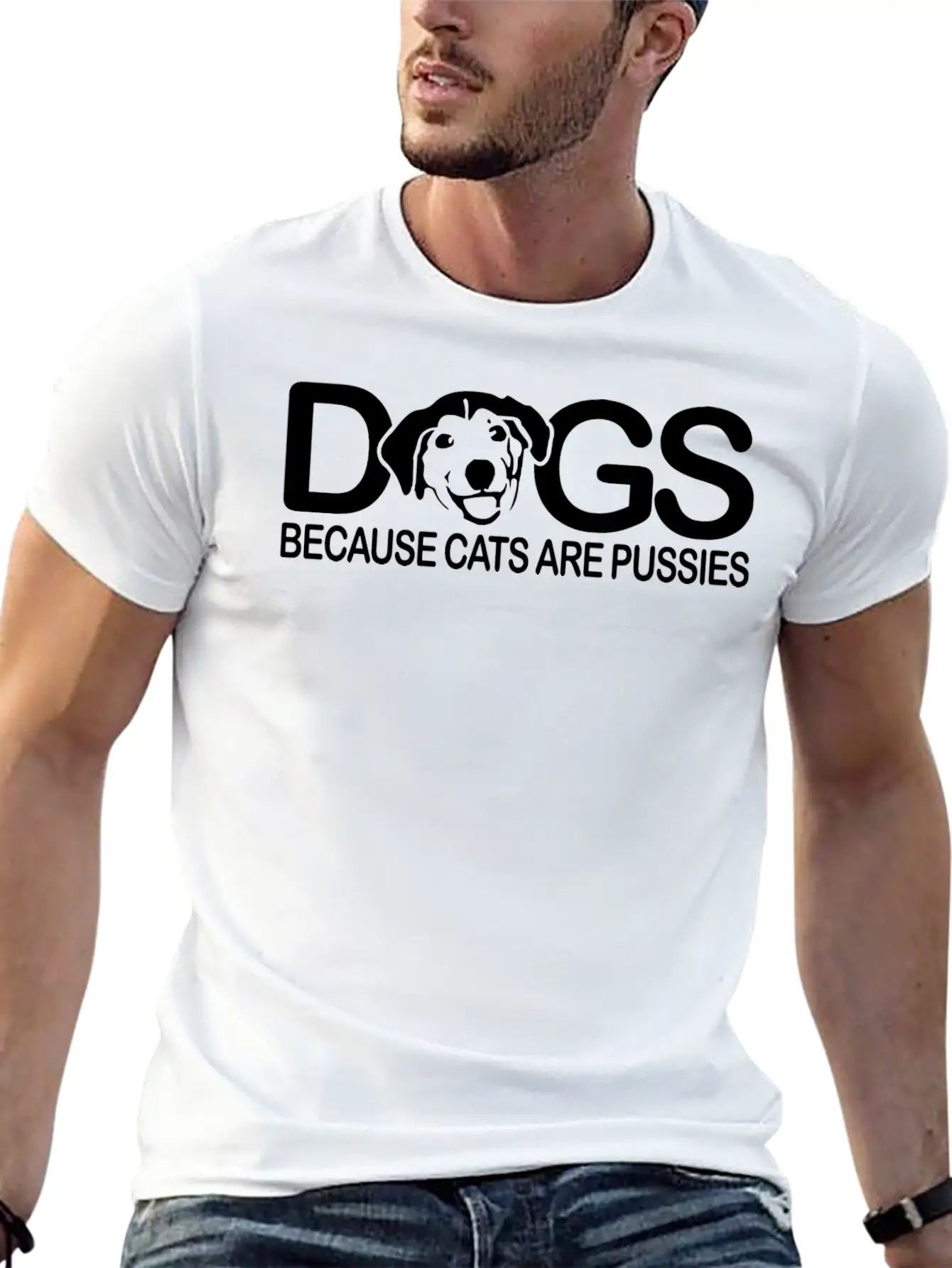 Dogs Because Cats Are Pussies Dog Lover Classic Cotton Tee – Unisex Comfort For Any Season