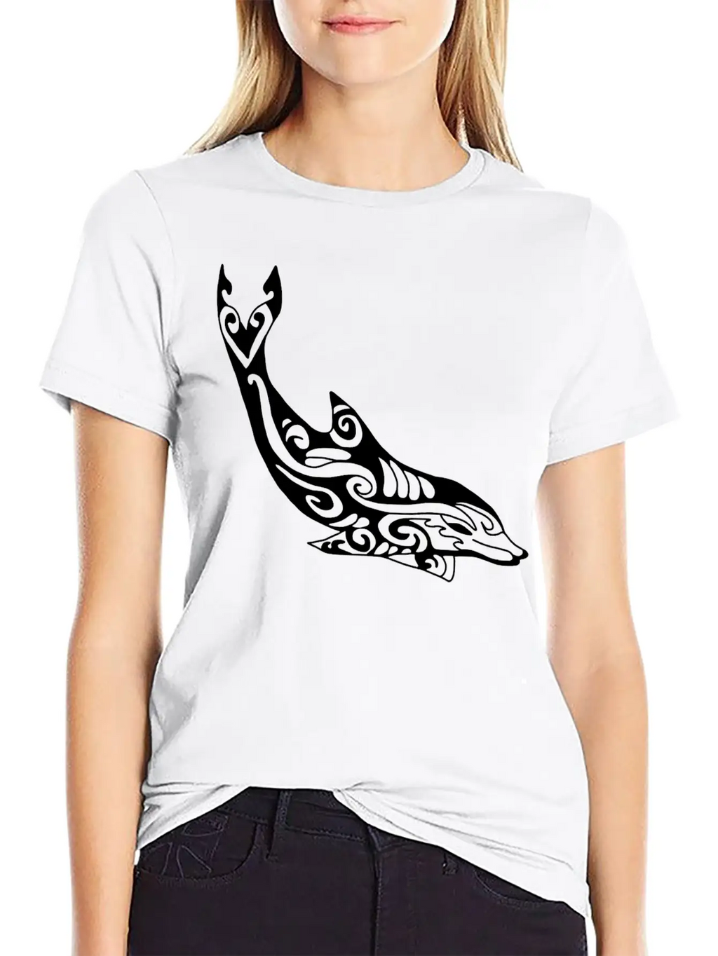 Dolphin Fish Tribal Unisex Casual T-Shirt – Clean Design For Daily Comfort