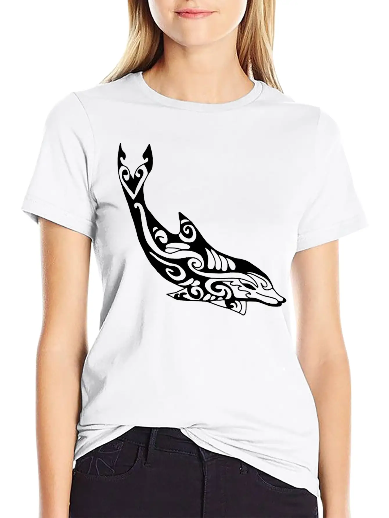Dolphin Fish Tribal Unisex Casual T-Shirt – Clean Design For Daily Comfort