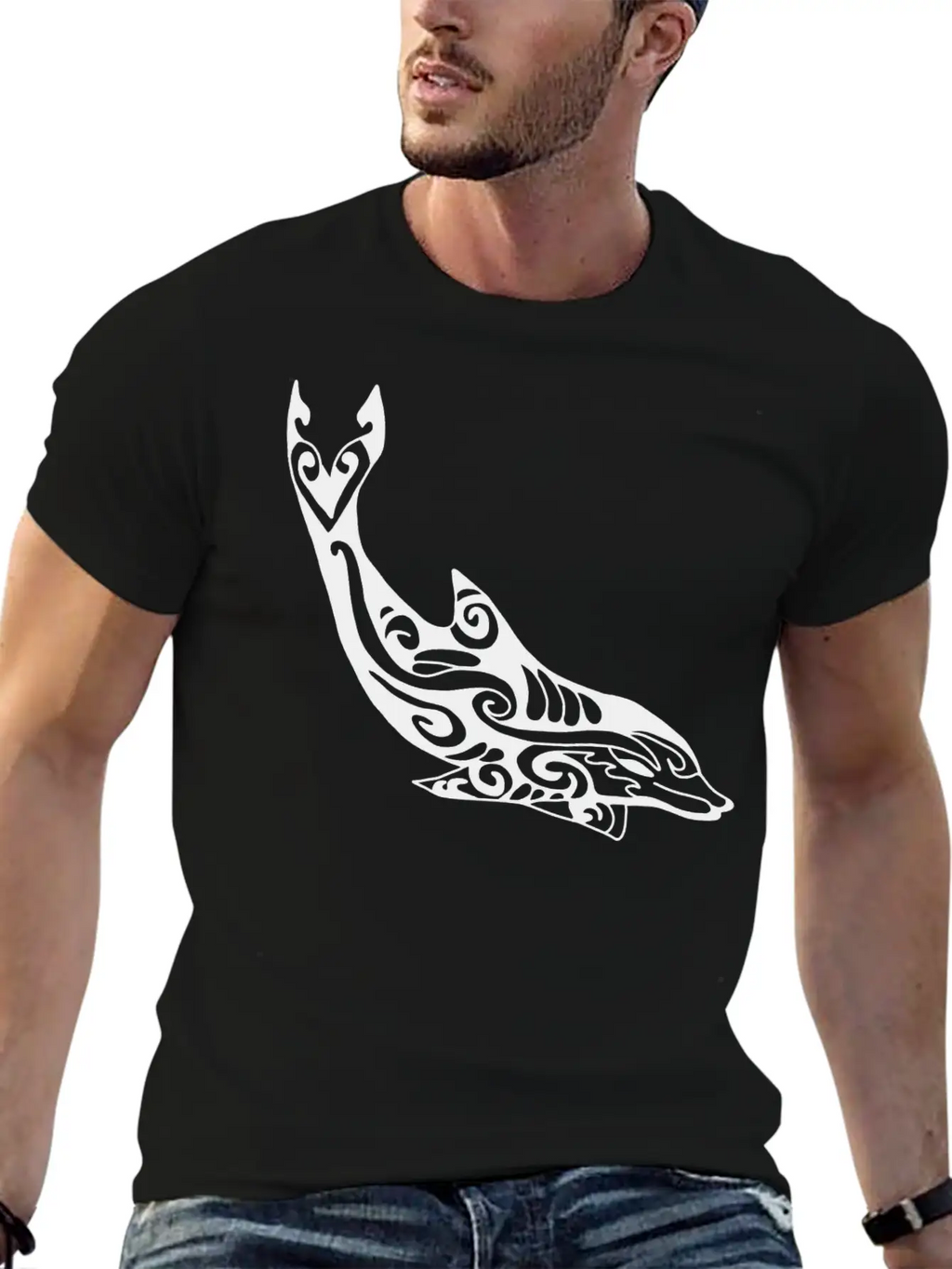 Dolphin Fish Tribal Unisex Casual T-Shirt – Clean Design For Daily Comfort