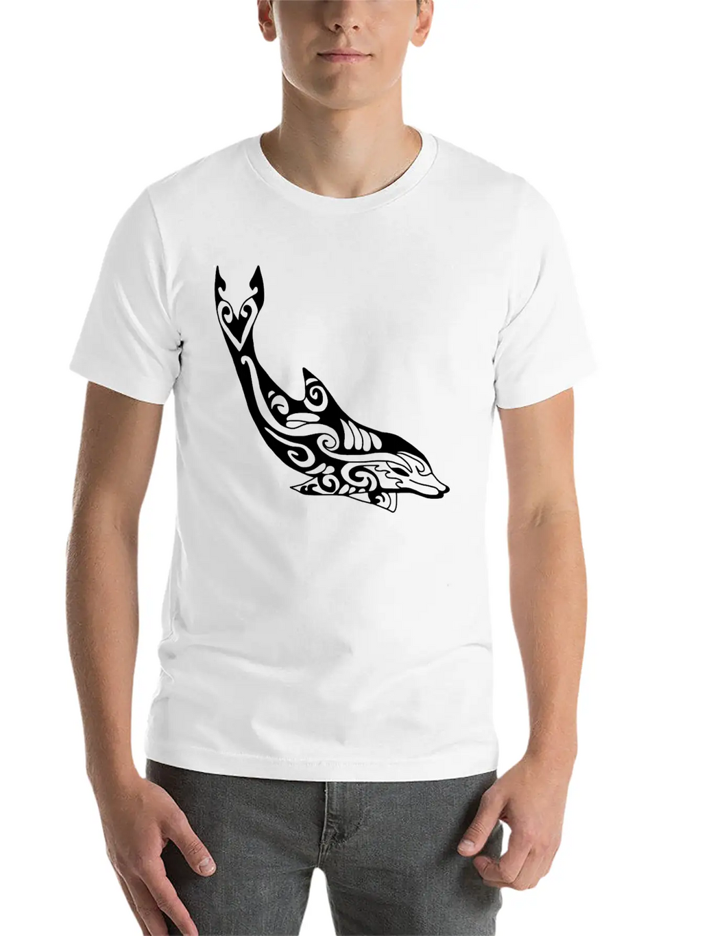 Dolphin Fish Tribal Unisex Casual T-Shirt – Clean Design For Daily Comfort